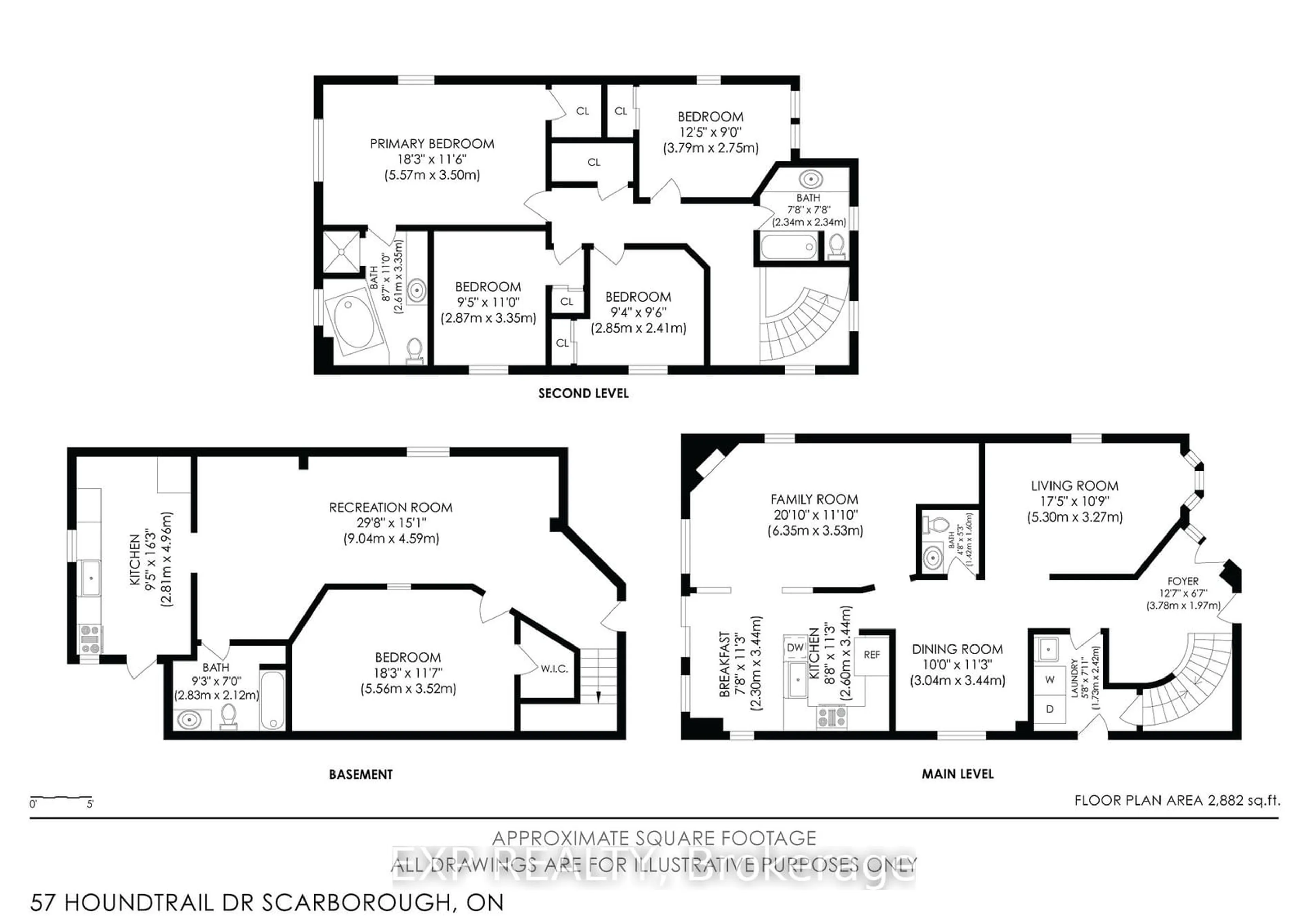 Floor plan for 57 Houndtrail Dr, Toronto Ontario M1C 4K2