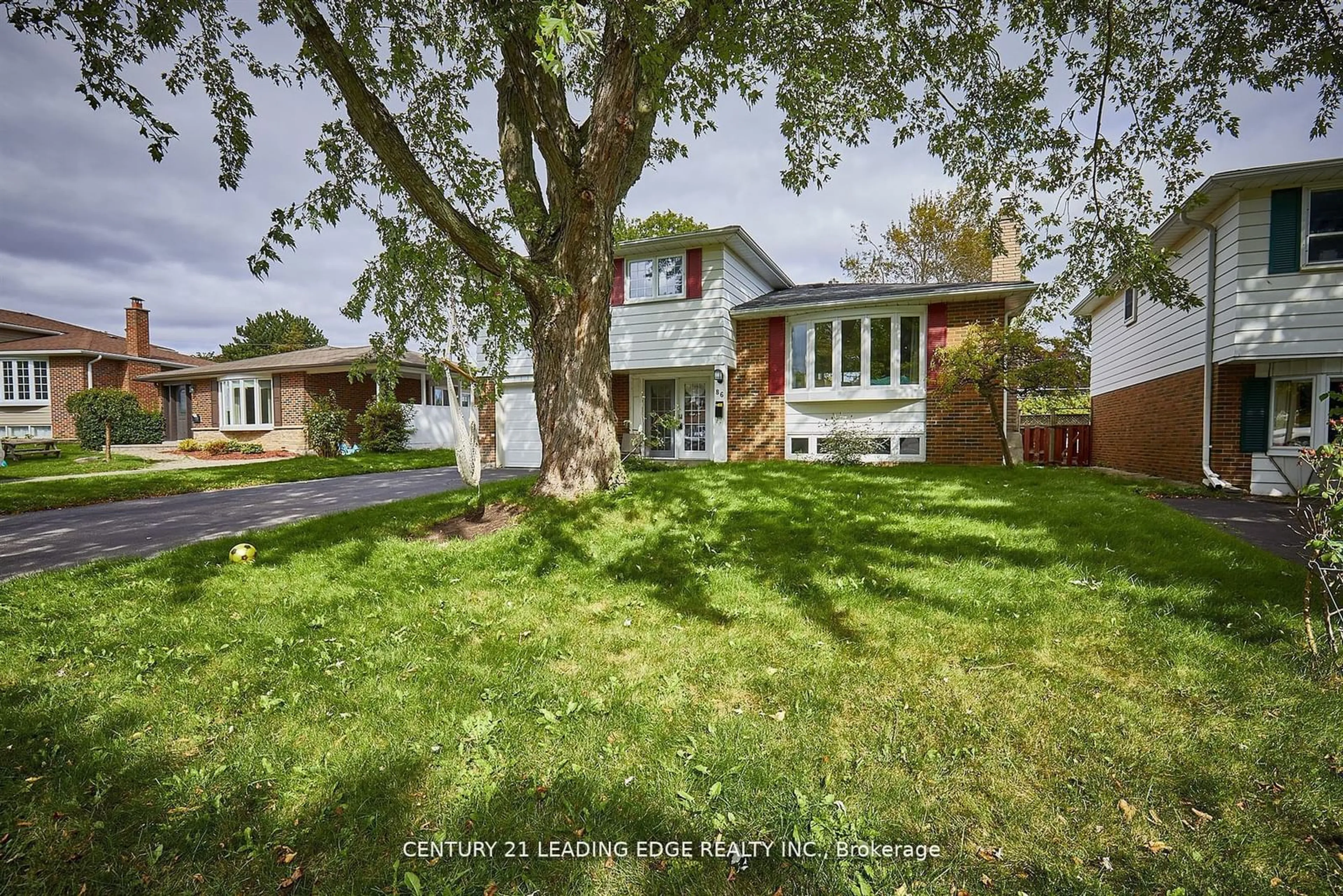 Frontside or backside of a home, the fenced backyard for 86 Bryant Rd, Ajax Ontario L1S 2Y8