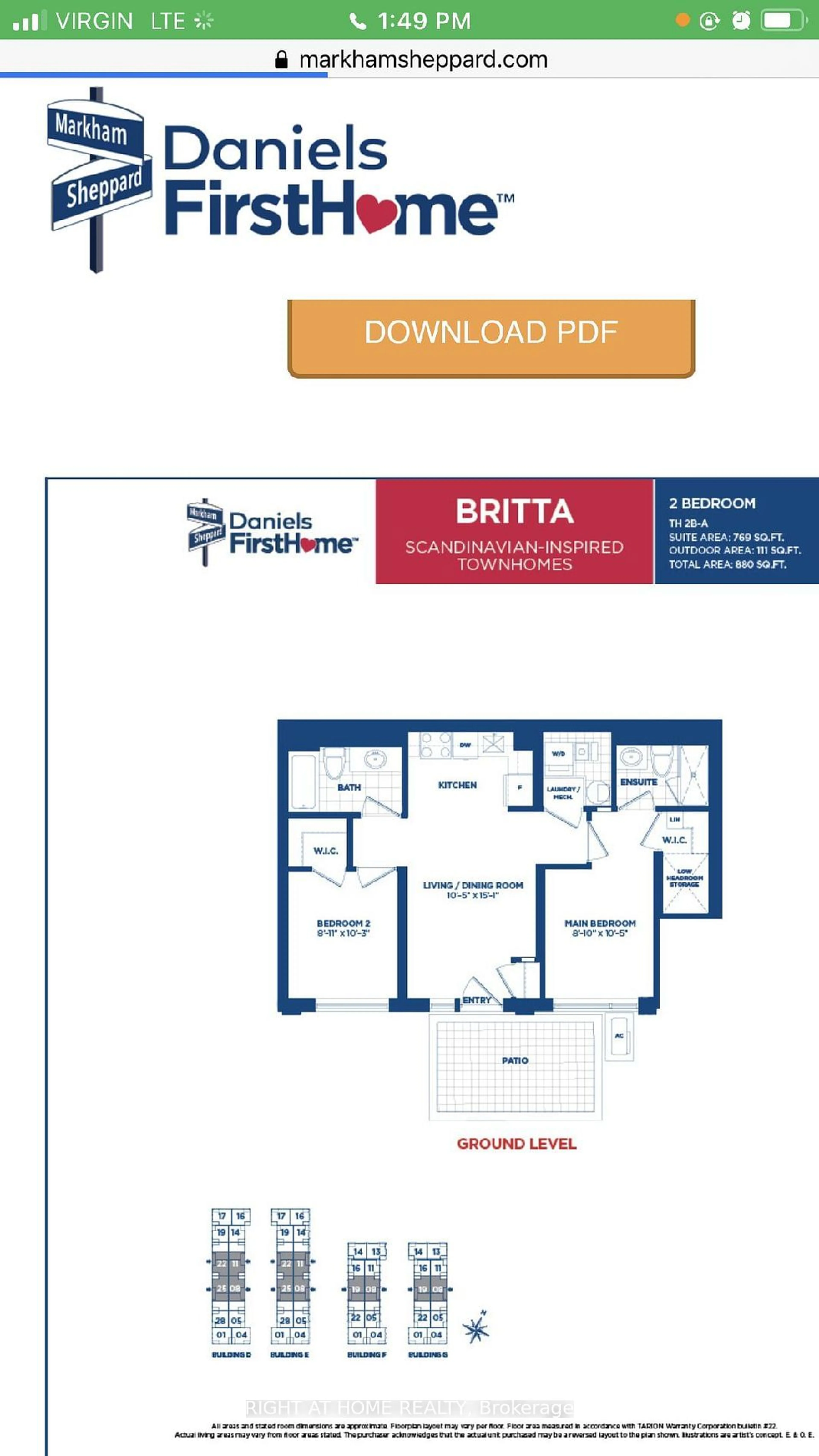 Floor plan for 50 Orchid Place Dr #8, Toronto Ontario M1B 0C4