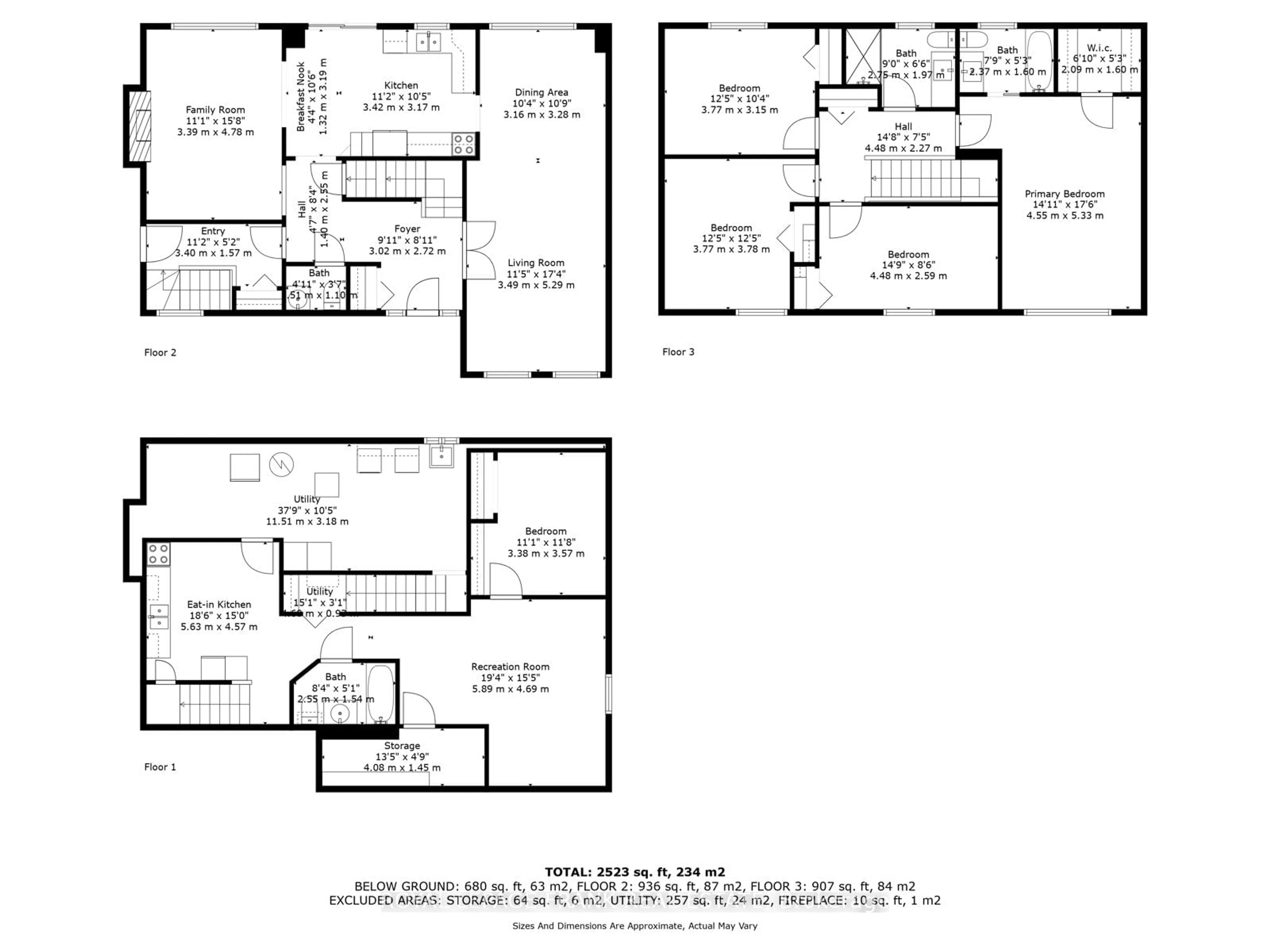 Floor plan for 14 Mattawa Crt, Whitby Ontario L1P 1E3