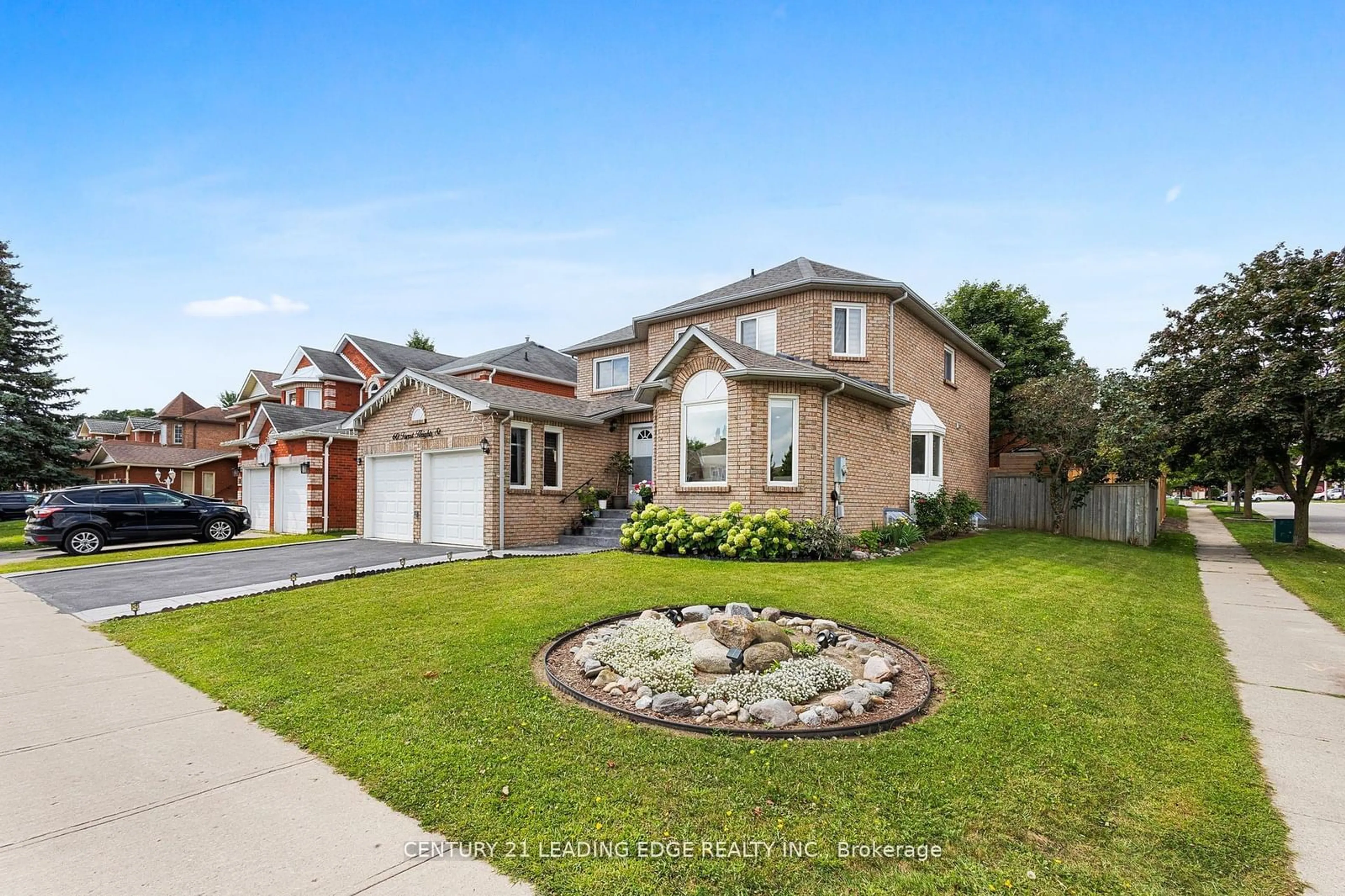 Frontside or backside of a home, the fenced backyard for 60 Forest Hts, Whitby Ontario L1R 1T8