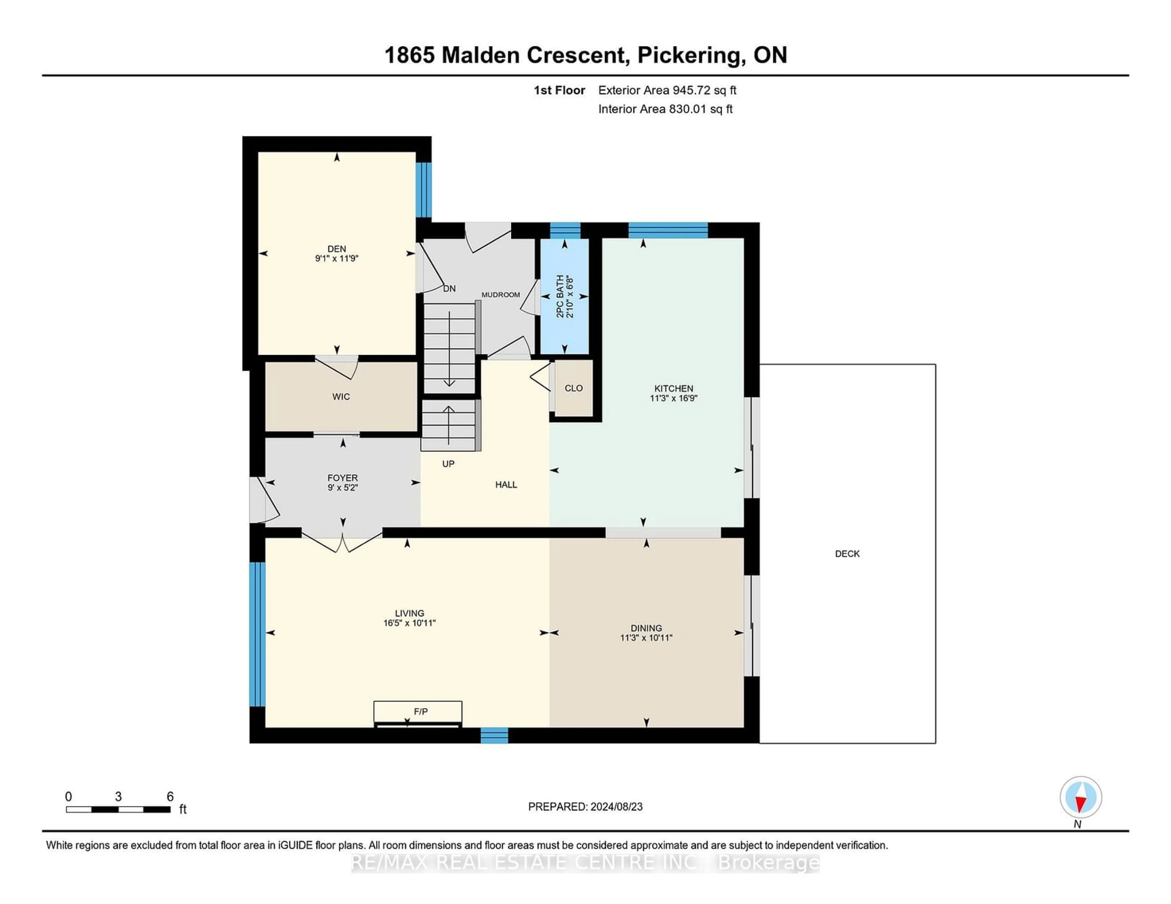 Floor plan for 1865 Malden Cres, Pickering Ontario L1V 3G3