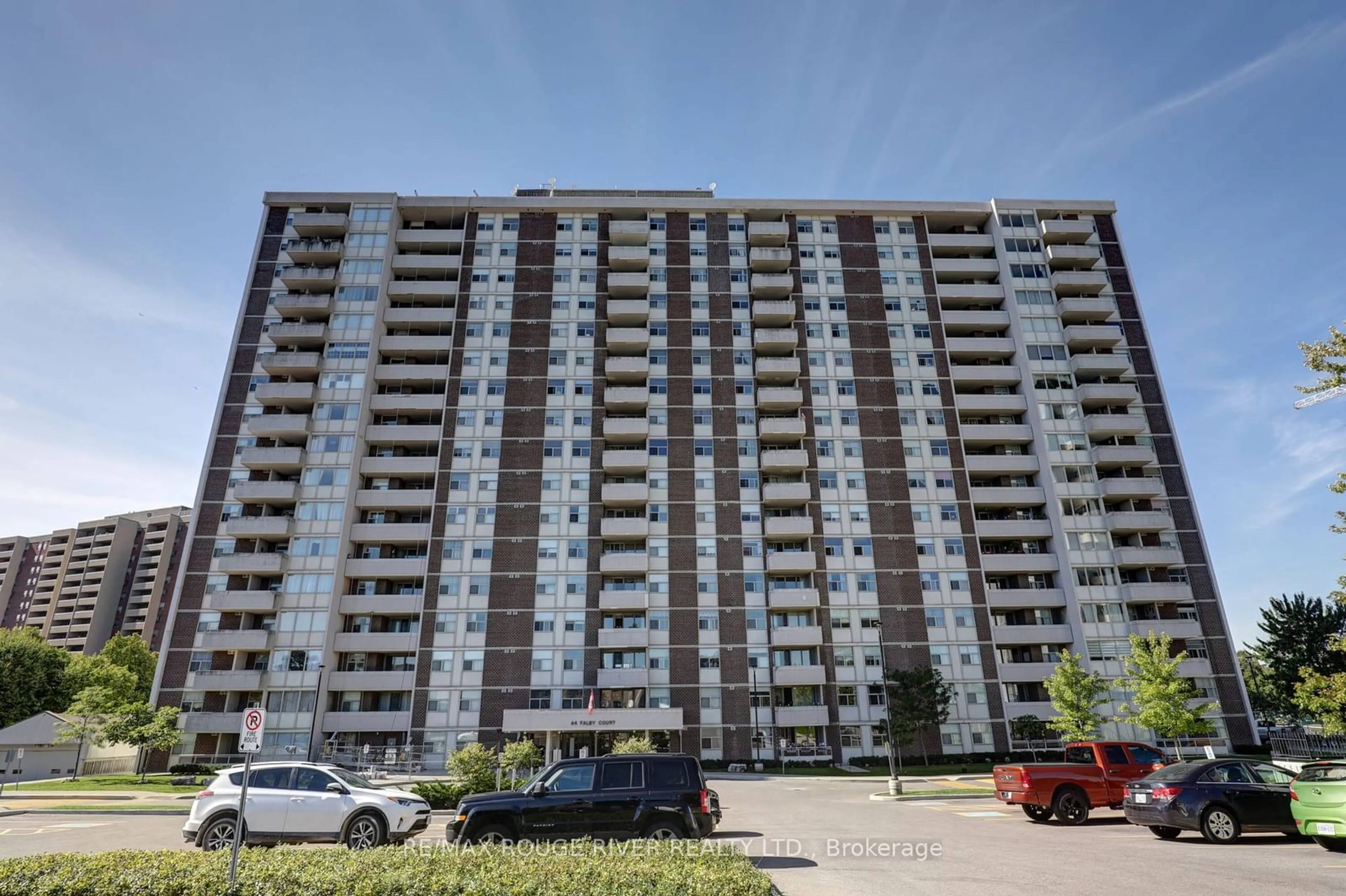 A pic from exterior of the house or condo, the front or back of building for 44 falby Crt #204, Ajax Ontario L1S 3L1