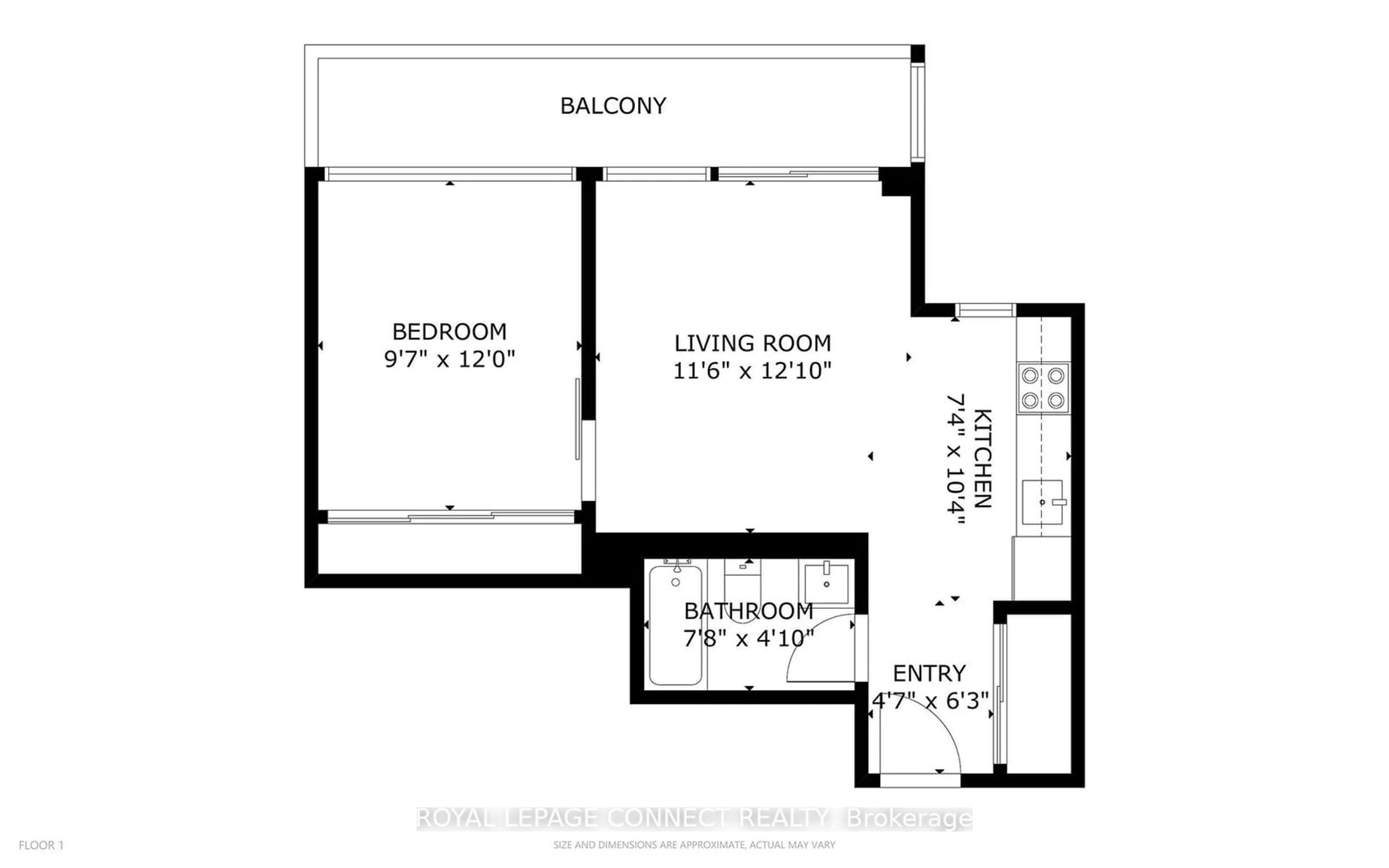 Floor plan for 25 Baseball Pl #302, Toronto Ontario M4M 0E7