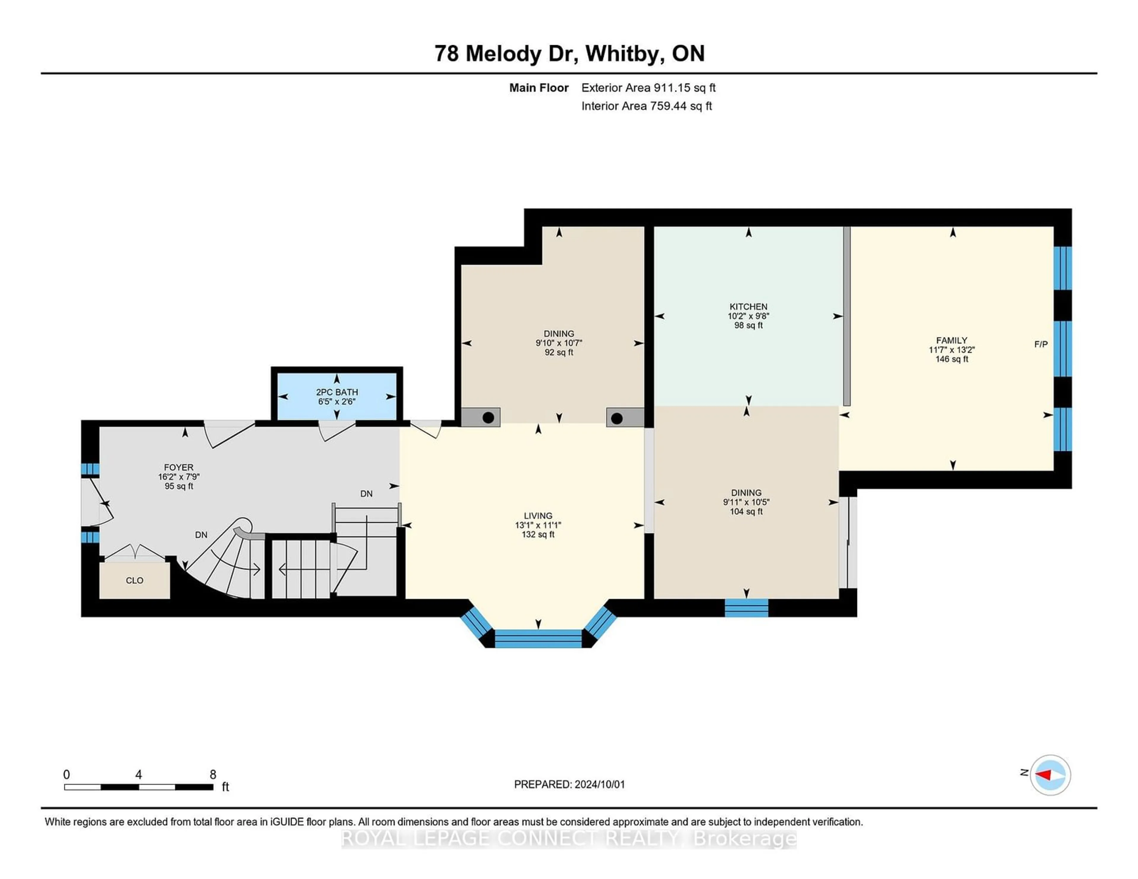 Floor plan for 78 Melody Dr, Whitby Ontario L1M 1K2