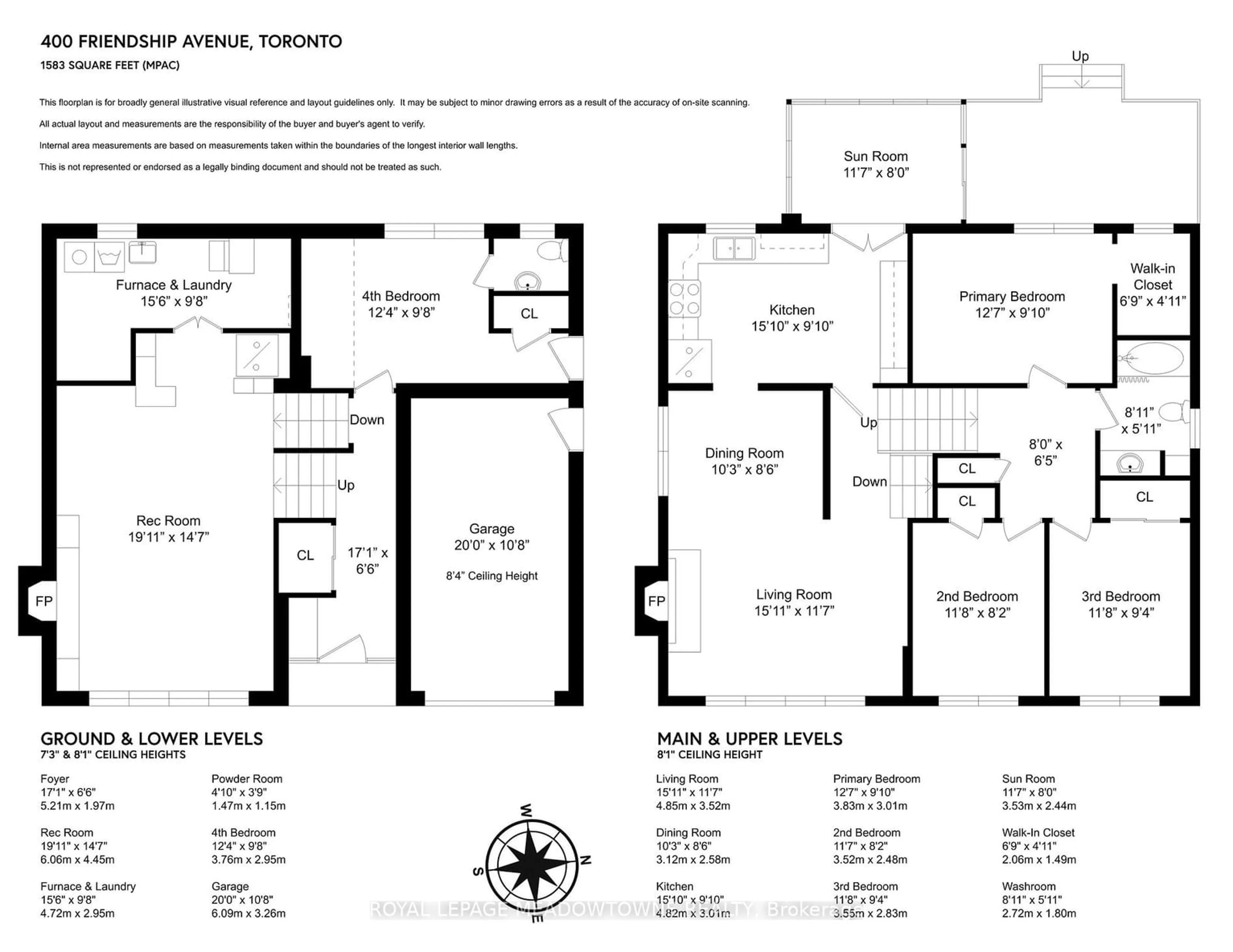 Floor plan for 400 Friendship Ave, Toronto Ontario M1C 2Y5