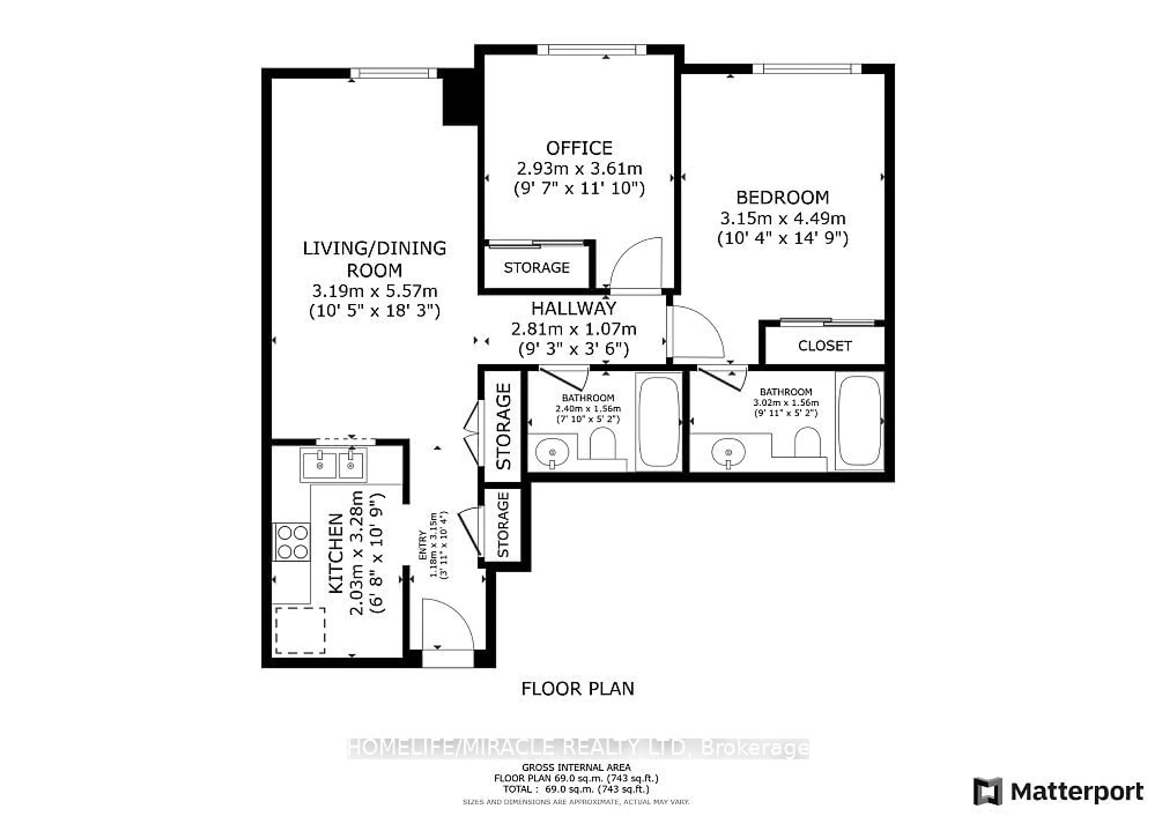 Floor plan for 5039 Finch Ave #802, Toronto Ontario M1S 5L6