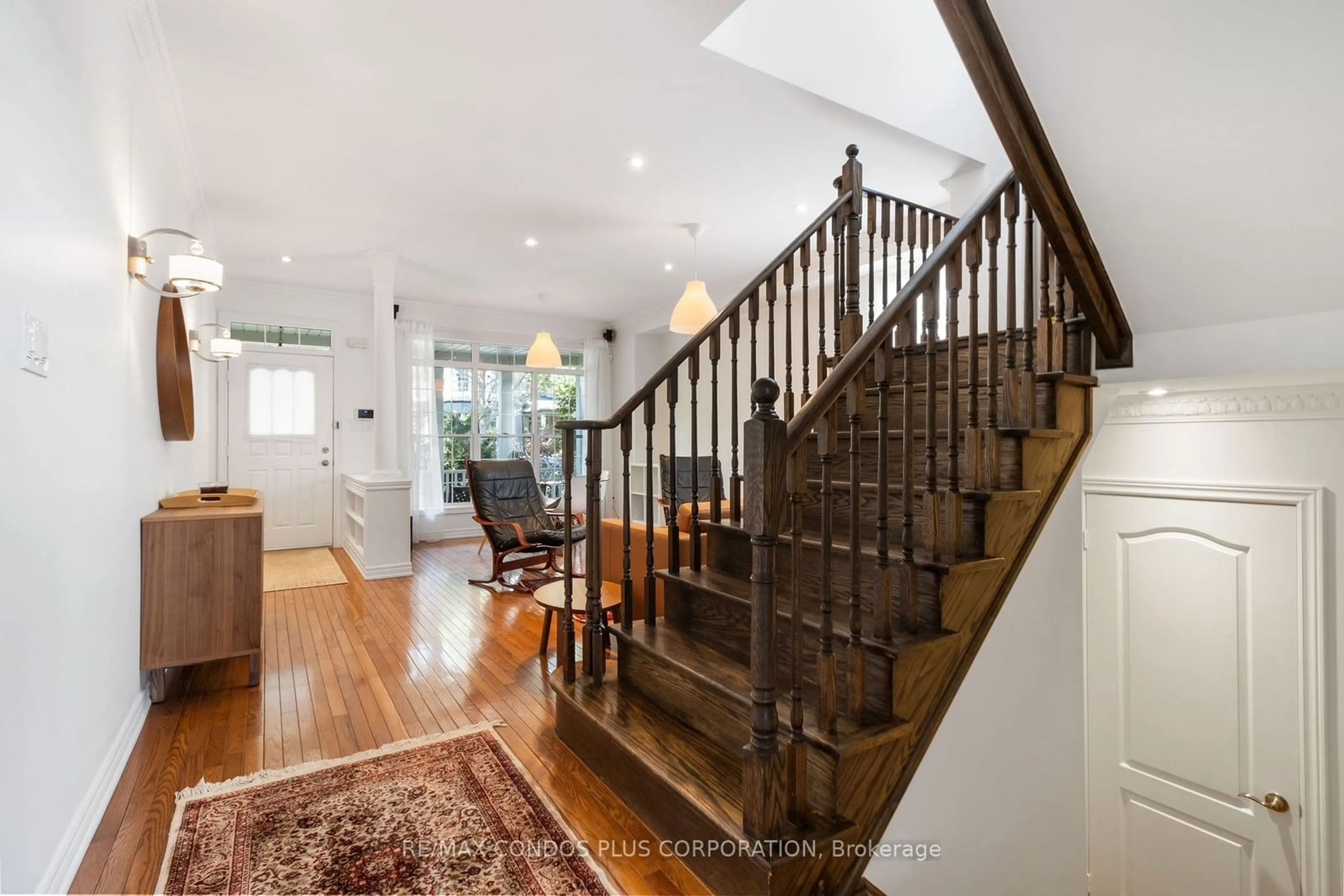 Indoor foyer, wood floors for 127 Boardwalk Dr, Toronto Ontario M4L 3X9