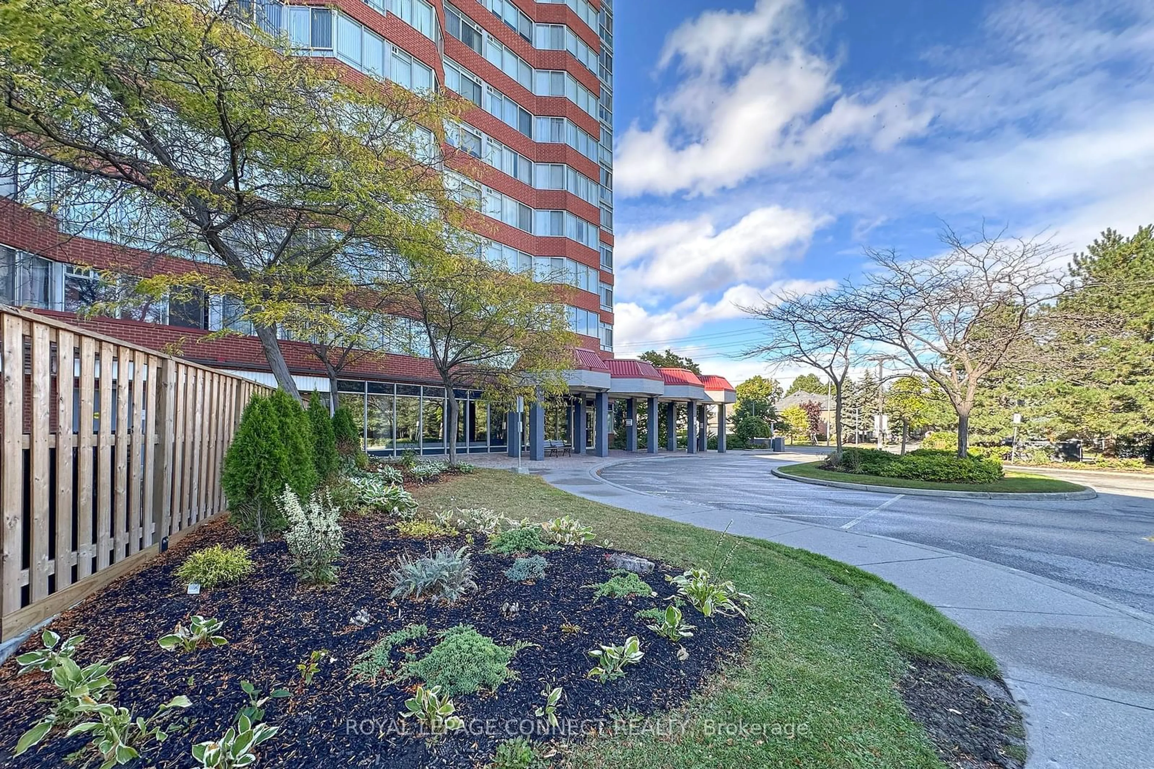 A pic from exterior of the house or condo, the front or back of building for 11753 Sheppard Ave #803, Toronto Ontario M1B 5M3