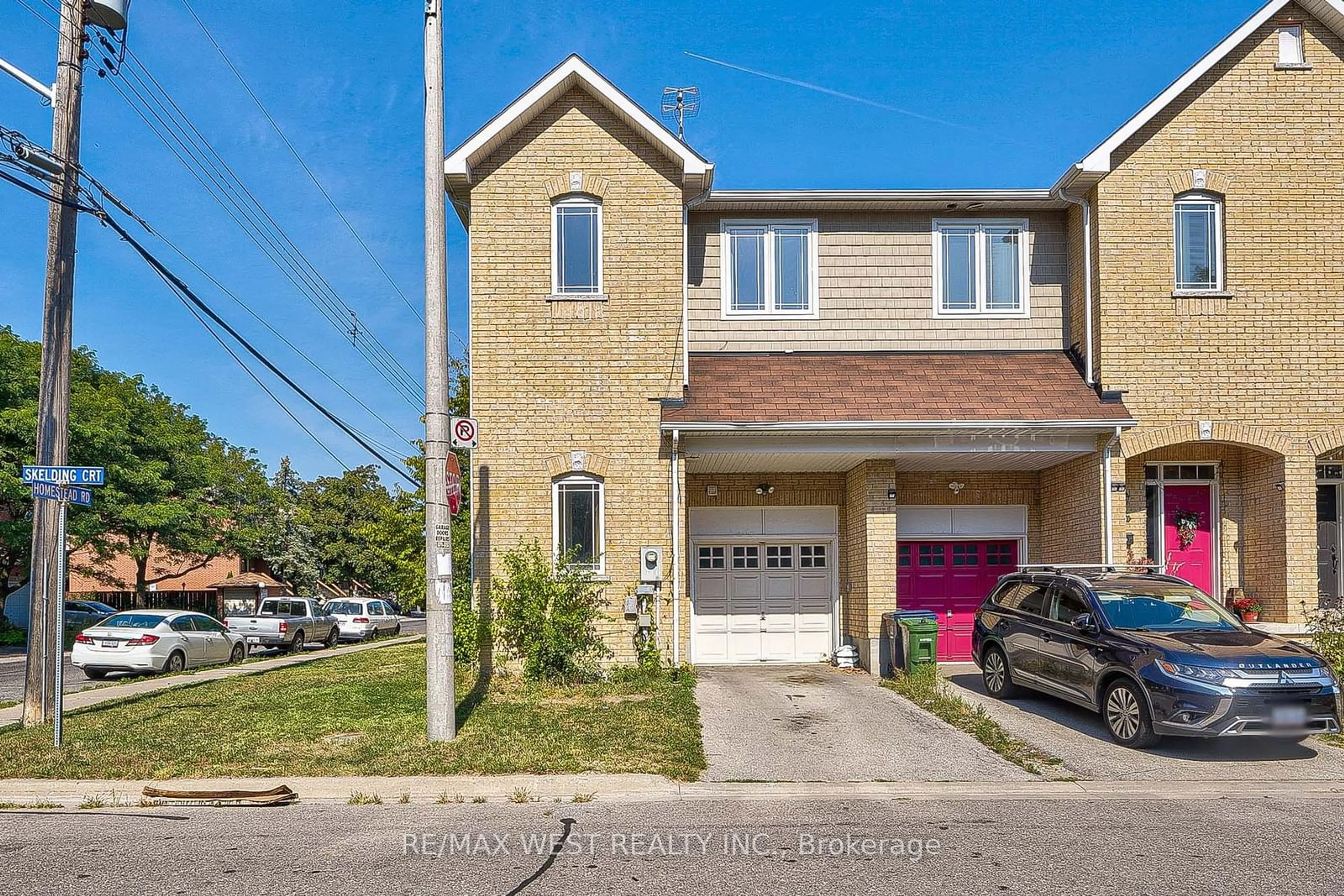 A pic from exterior of the house or condo, the street view for 135 Homestead Rd, Toronto Ontario M1E 3S1