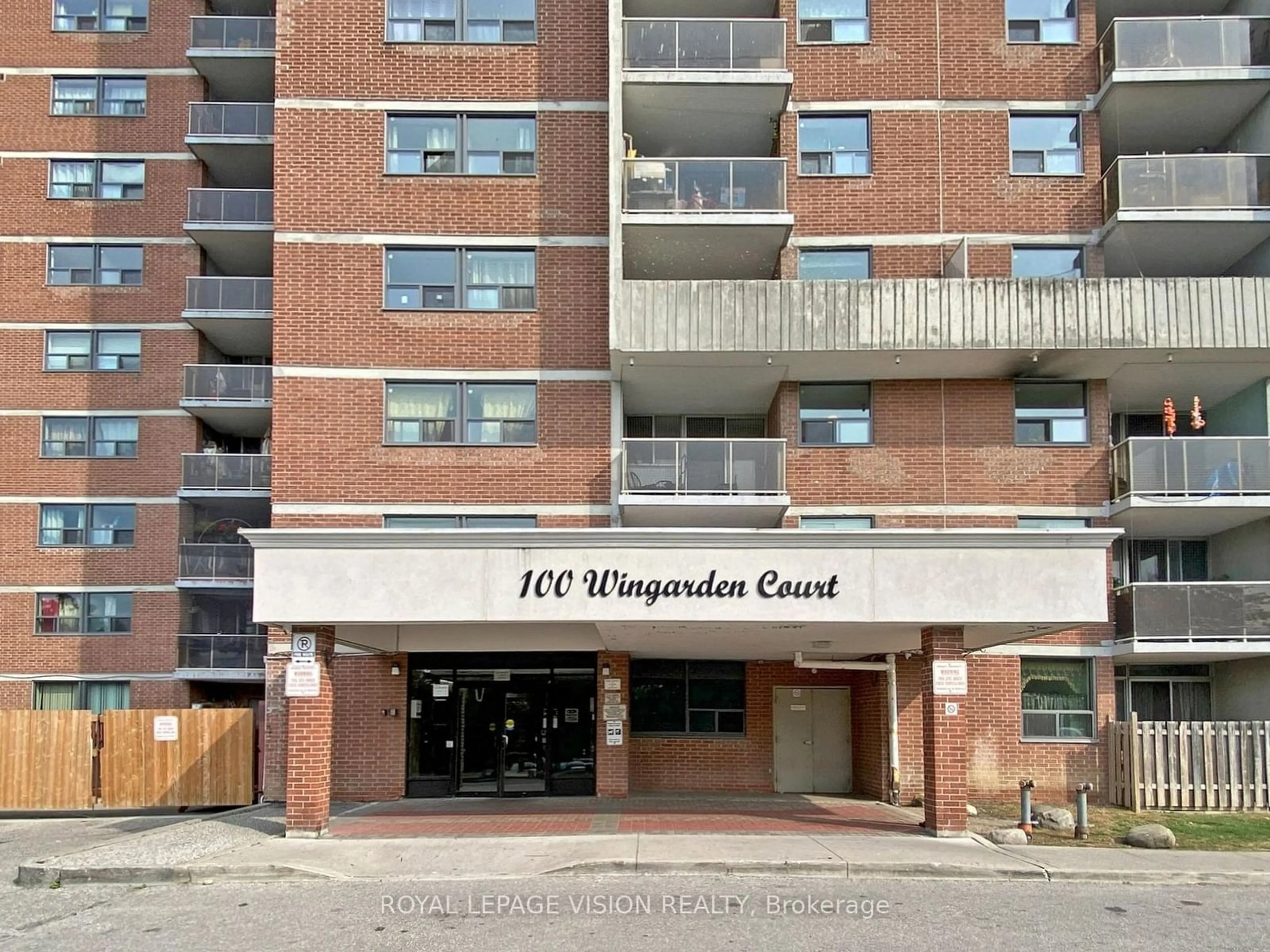 A pic from exterior of the house or condo, the front or back of building for 100 Wingarden Crt #1714, Toronto Ontario M1B 2P4