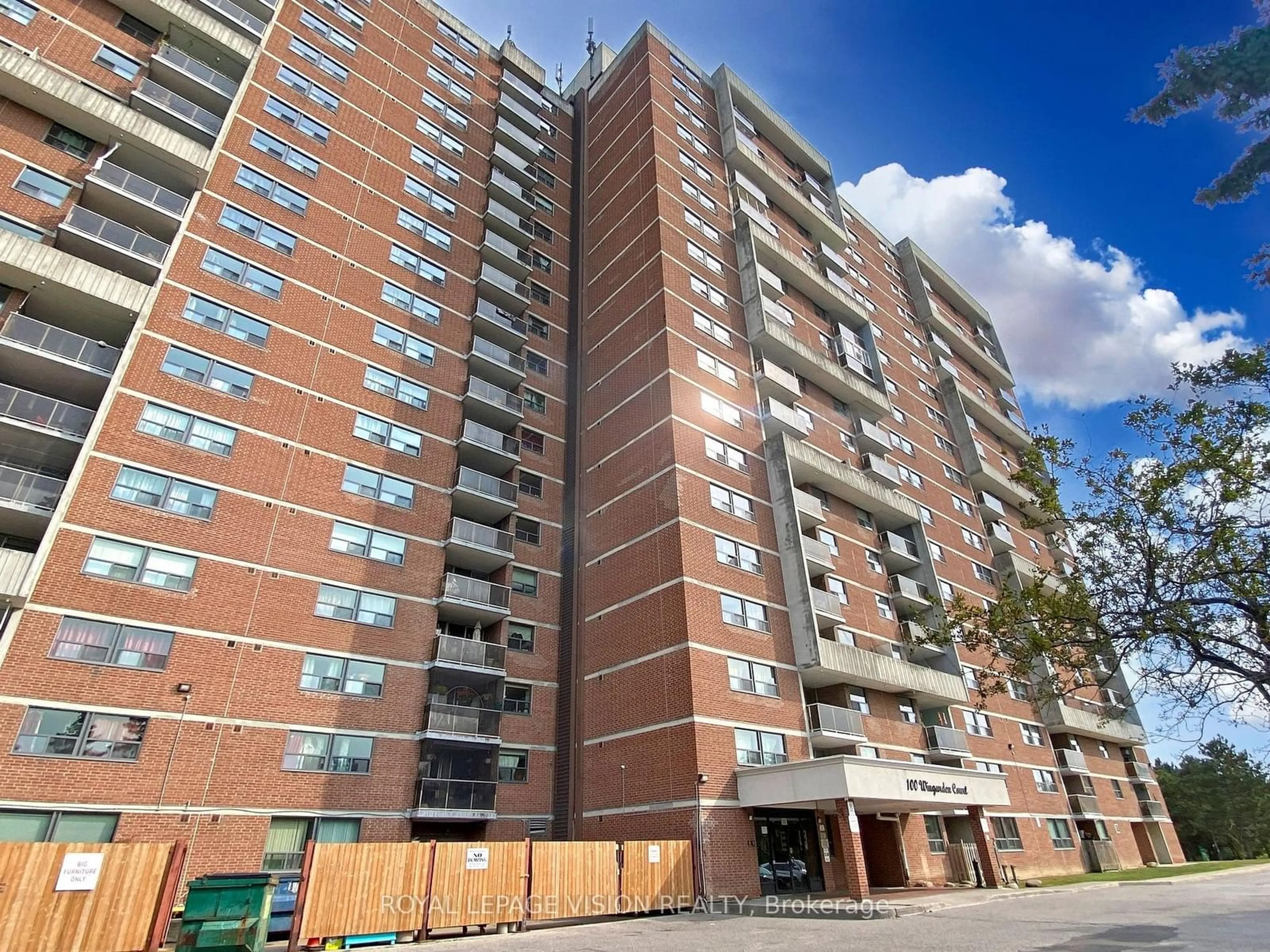 A pic from exterior of the house or condo, the front or back of building for 100 Wingarden Crt #1714, Toronto Ontario M1B 2P4