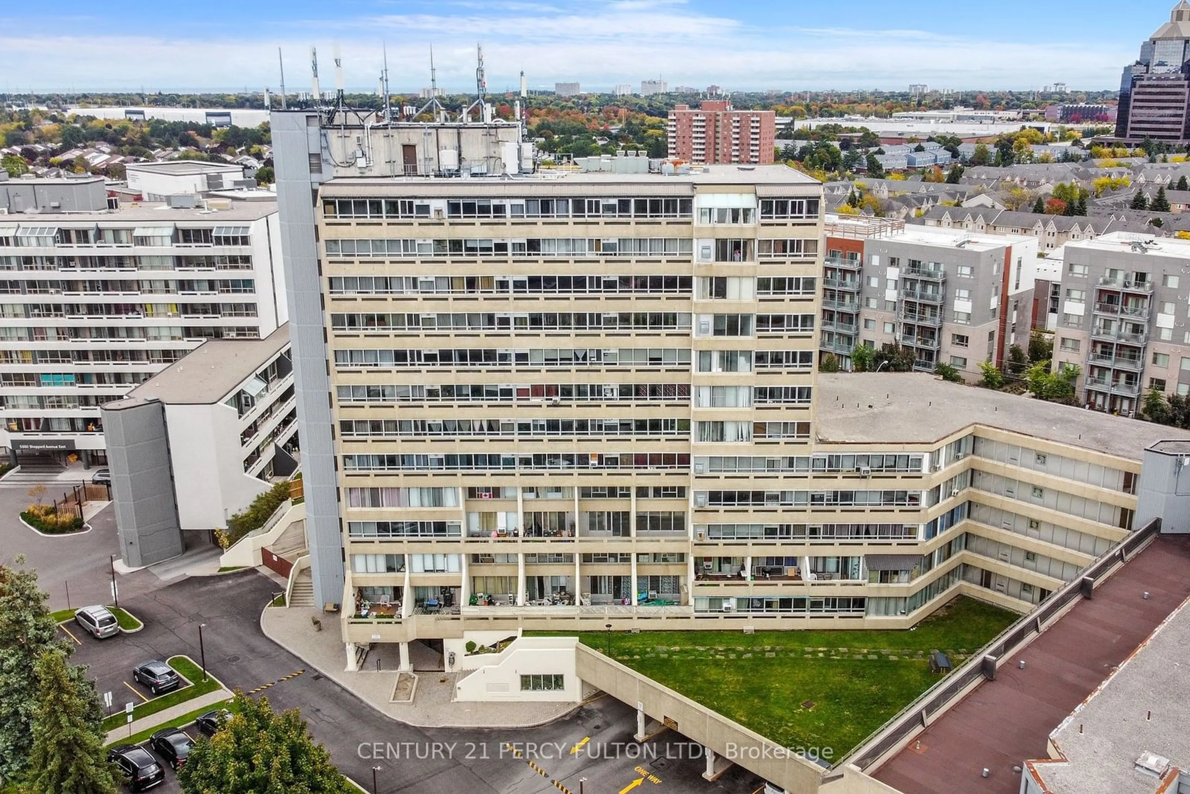 A pic from exterior of the house or condo, the front or back of building for 5580 Sheppard Ave #1004, Toronto Ontario M1B 2L3