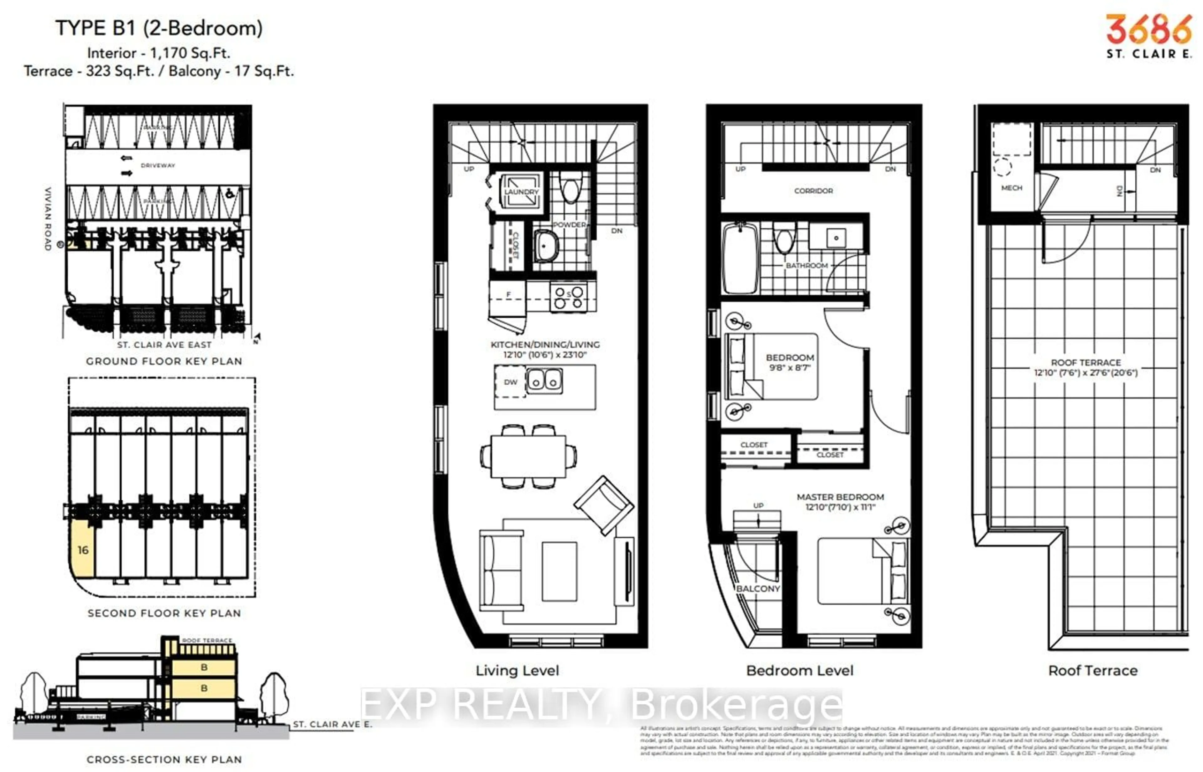 Floor plan for 7 Vivian Rd #116, Toronto Ontario M1M 0E4