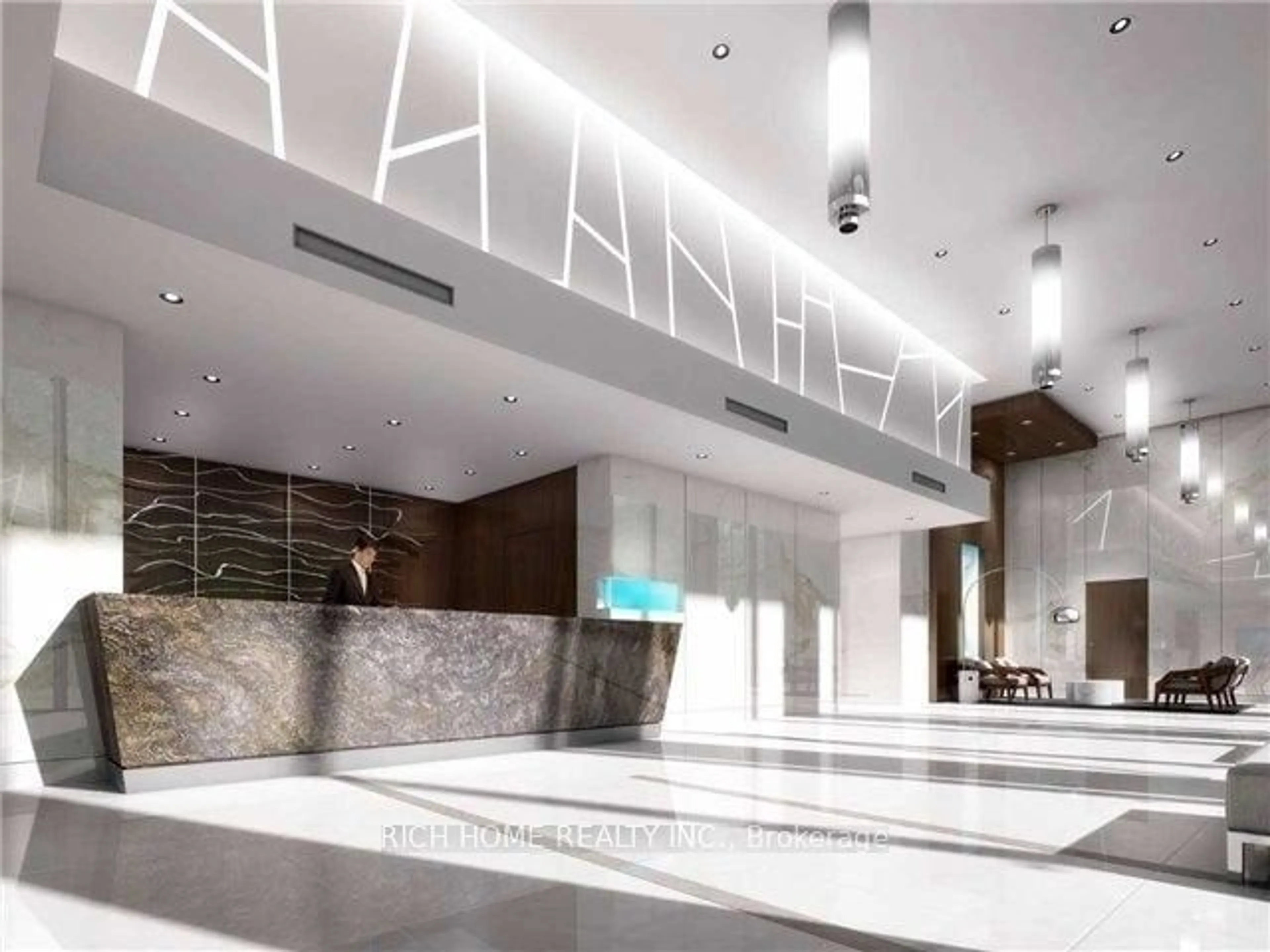 Indoor lobby, ceramic floors for 275 Village  Green Sq #721, Toronto Ontario M1S 0L8