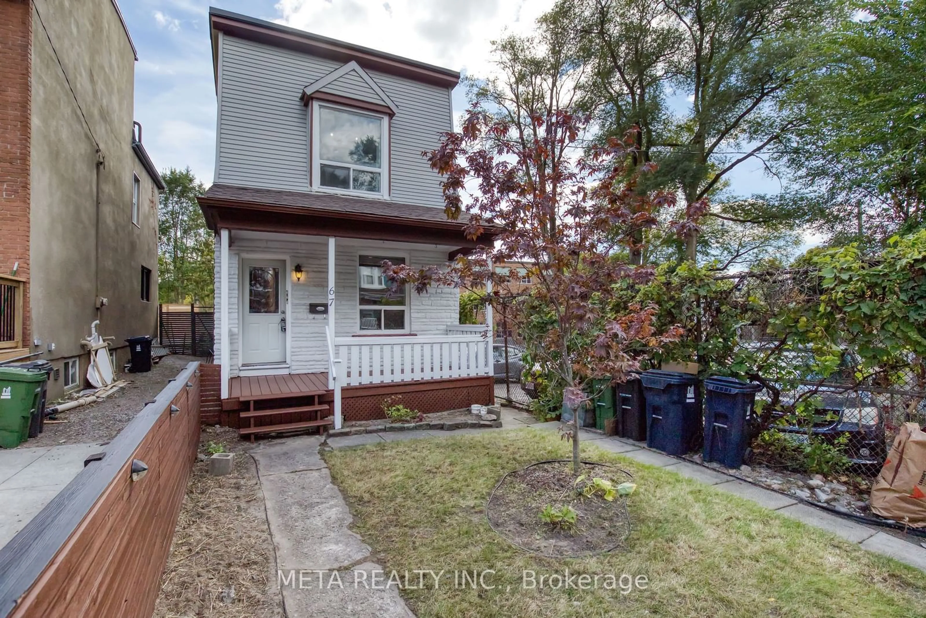 A pic from exterior of the house or condo, the fenced backyard for 67 Boultbee Ave, Toronto Ontario M4J 1B2