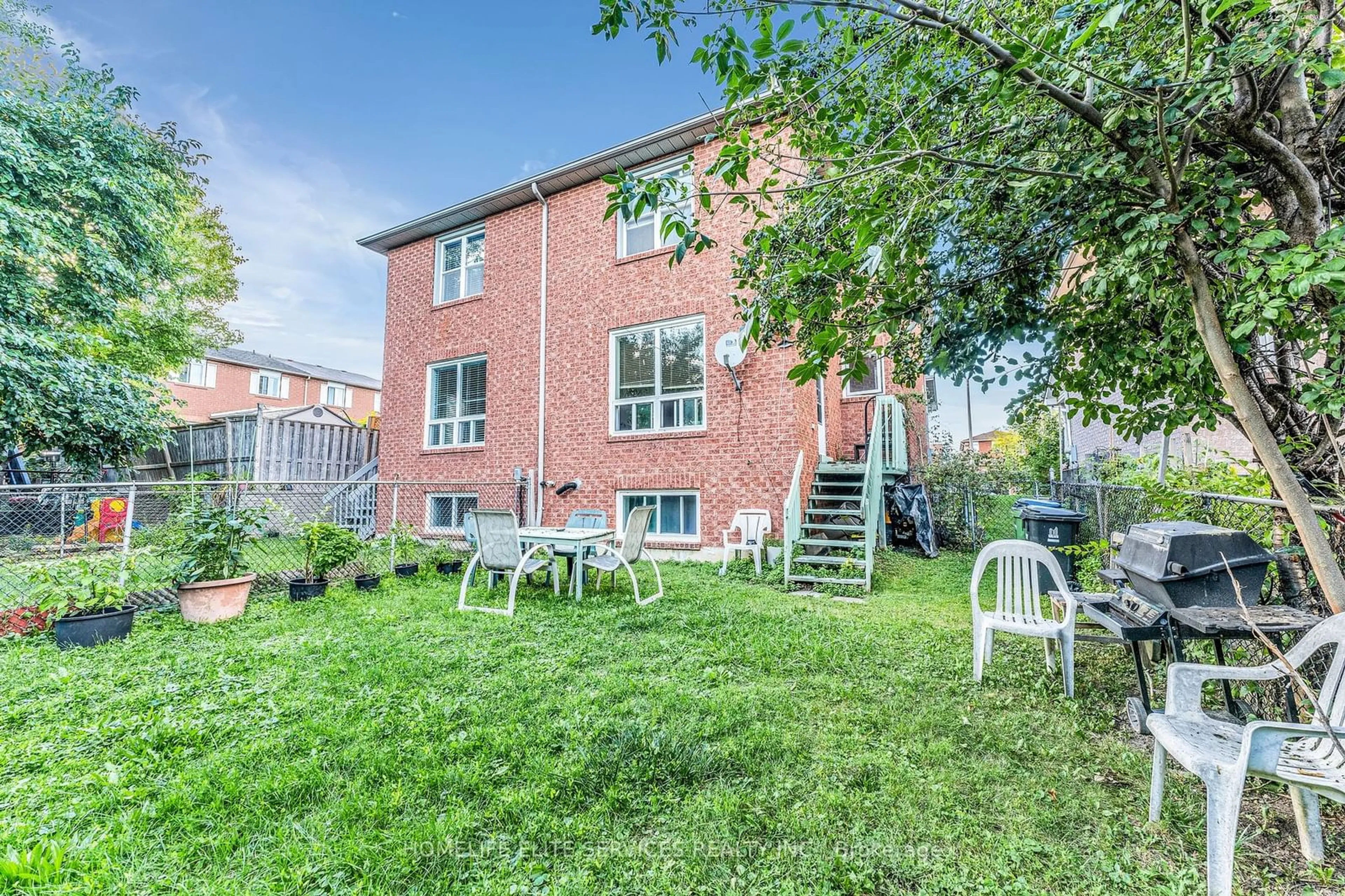 Patio, the fenced backyard for 5 Lenthall Ave, Toronto Ontario M1B 2C7