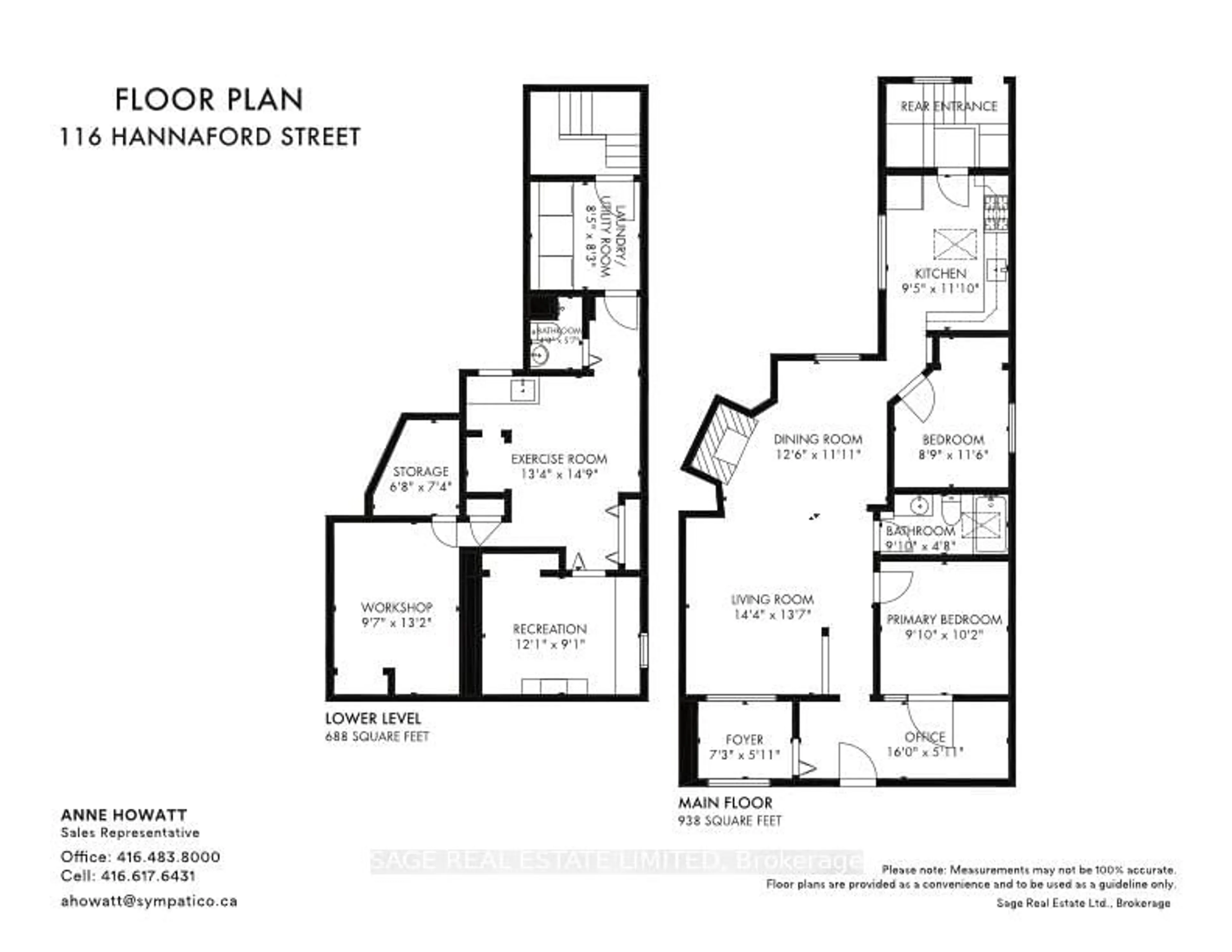 Floor plan for 116 Hannaford St, Toronto Ontario M4E 3H1