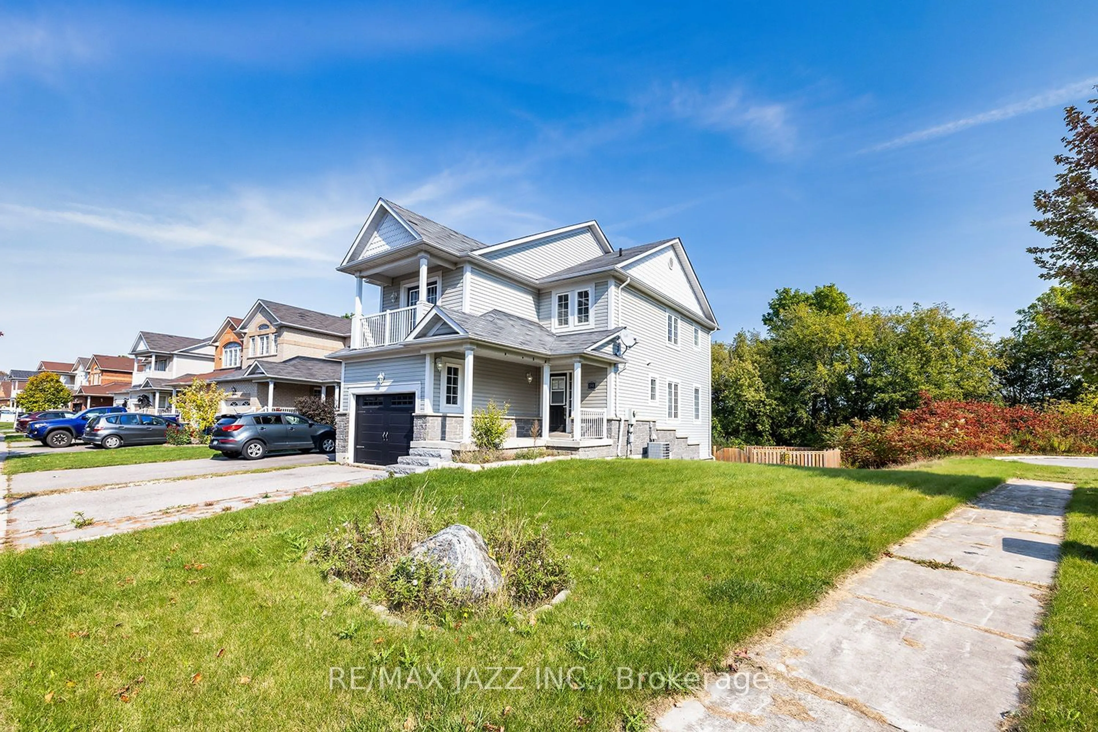 Frontside or backside of a home, the street view for 1 Crough St, Clarington Ontario L1C 5M5