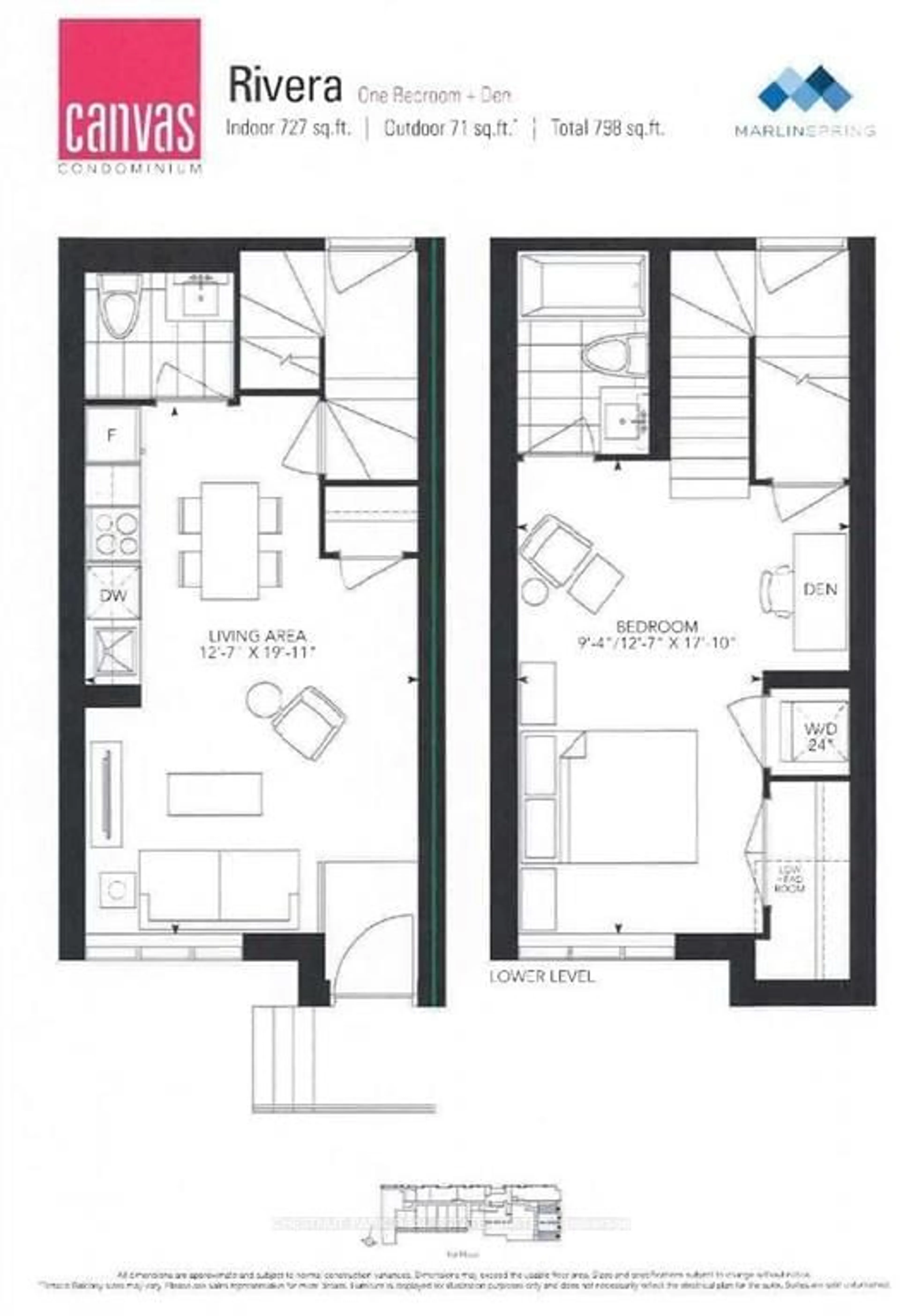 Floor plan for 2301 Danforth Ave #TH104, Toronto Ontario M4C 1K5