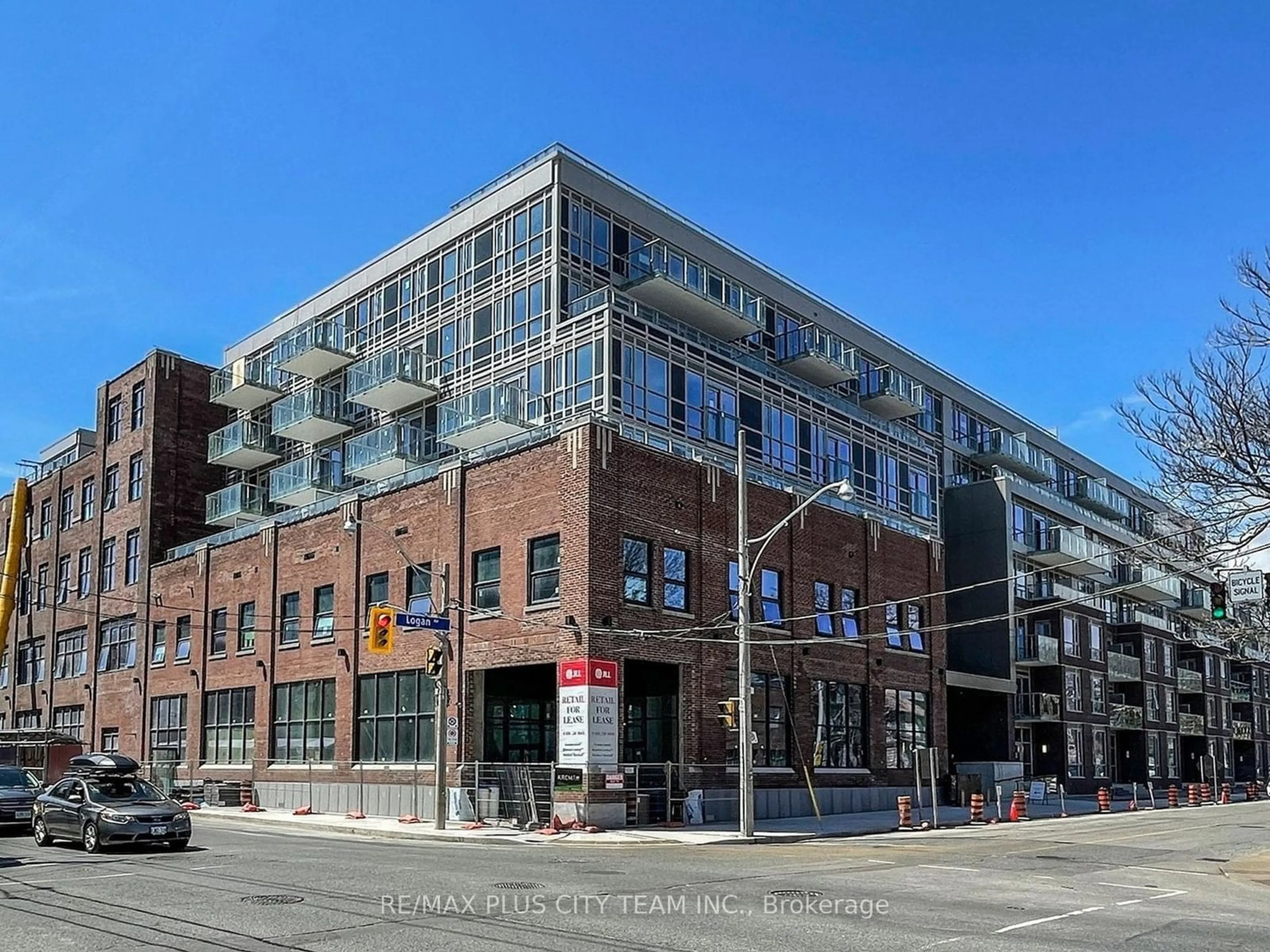 A pic from exterior of the house or condo, the front or back of building for 150 Logan Ave #206, Toronto Ontario M4M 0E4