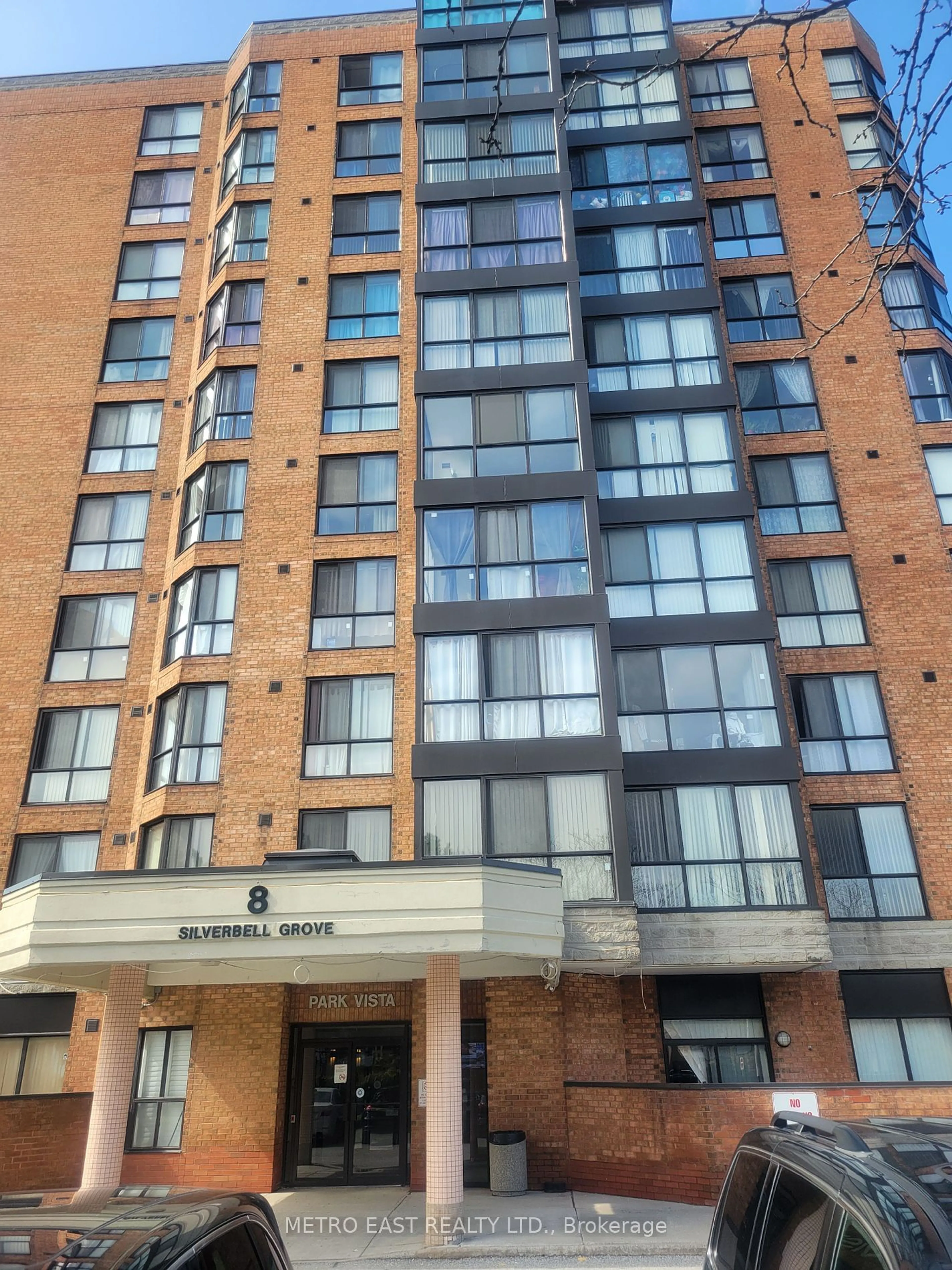 A pic from exterior of the house or condo, the front or back of building for 8 Silverbell Grve #603, Toronto Ontario M1B 4Z3