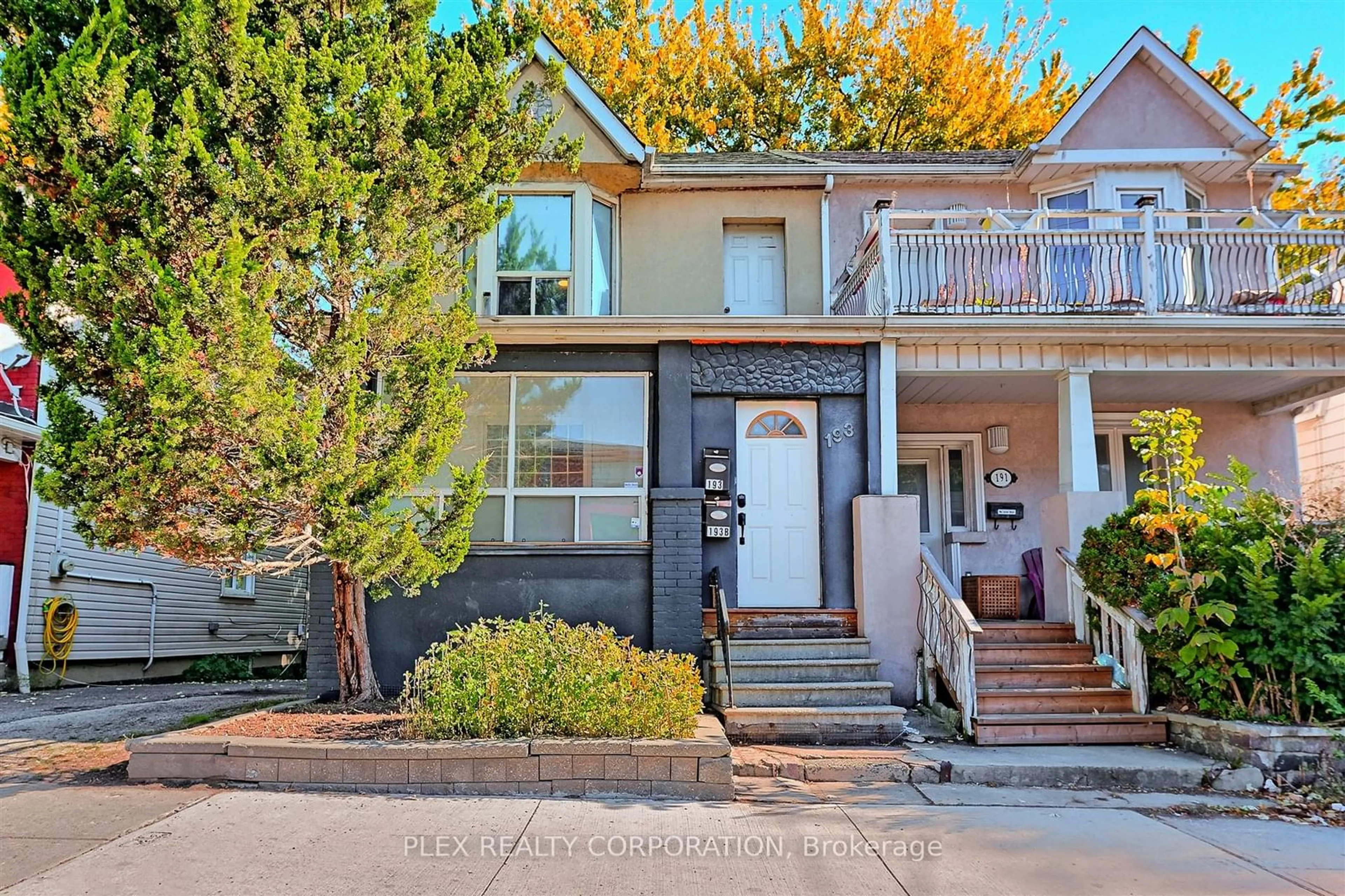 A pic from exterior of the house or condo, the street view for 193 Coxwell Ave, Toronto Ontario M4L 3B4