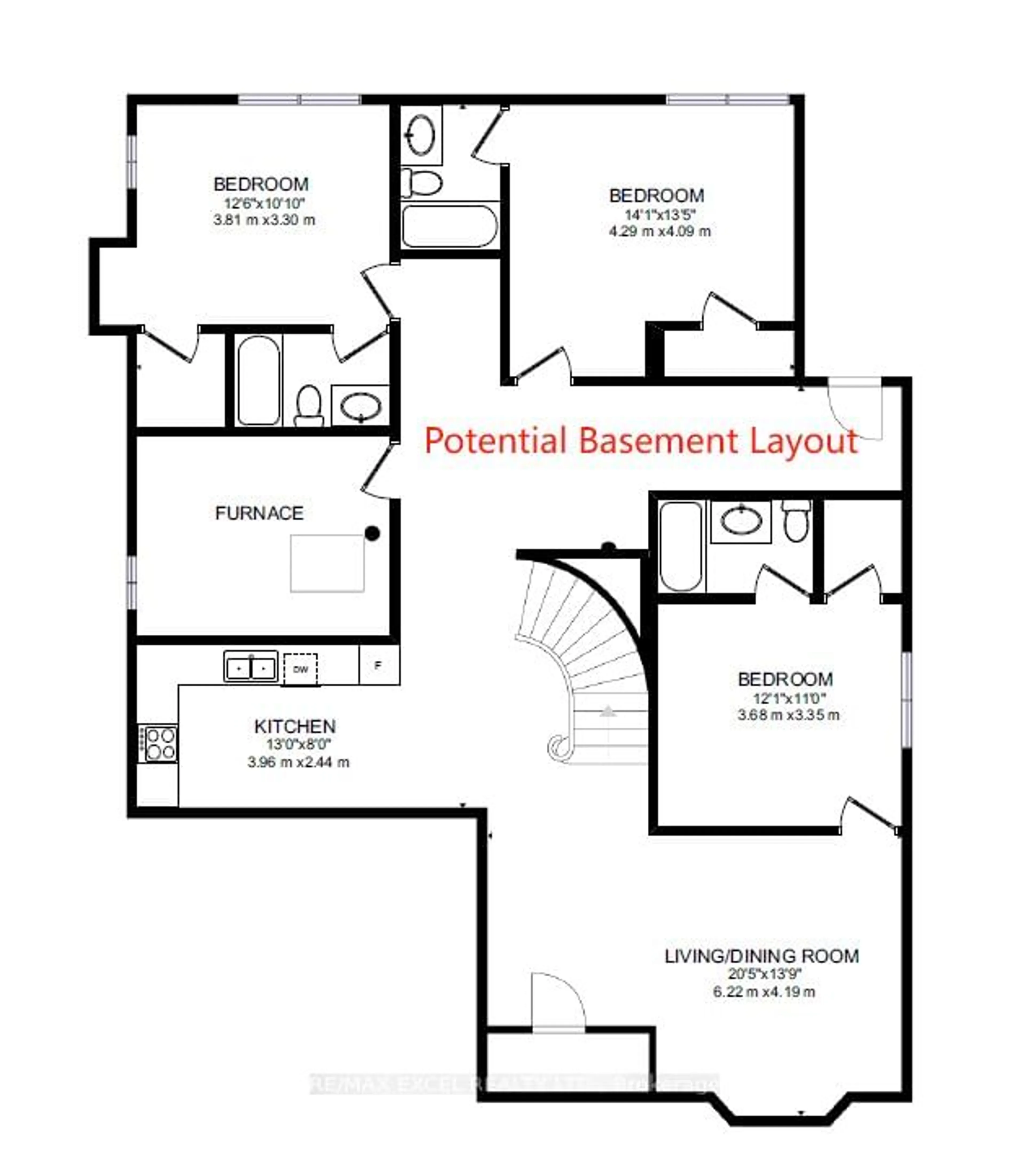 Floor plan for 66 Dempster St, Toronto Ontario M1T 2T5