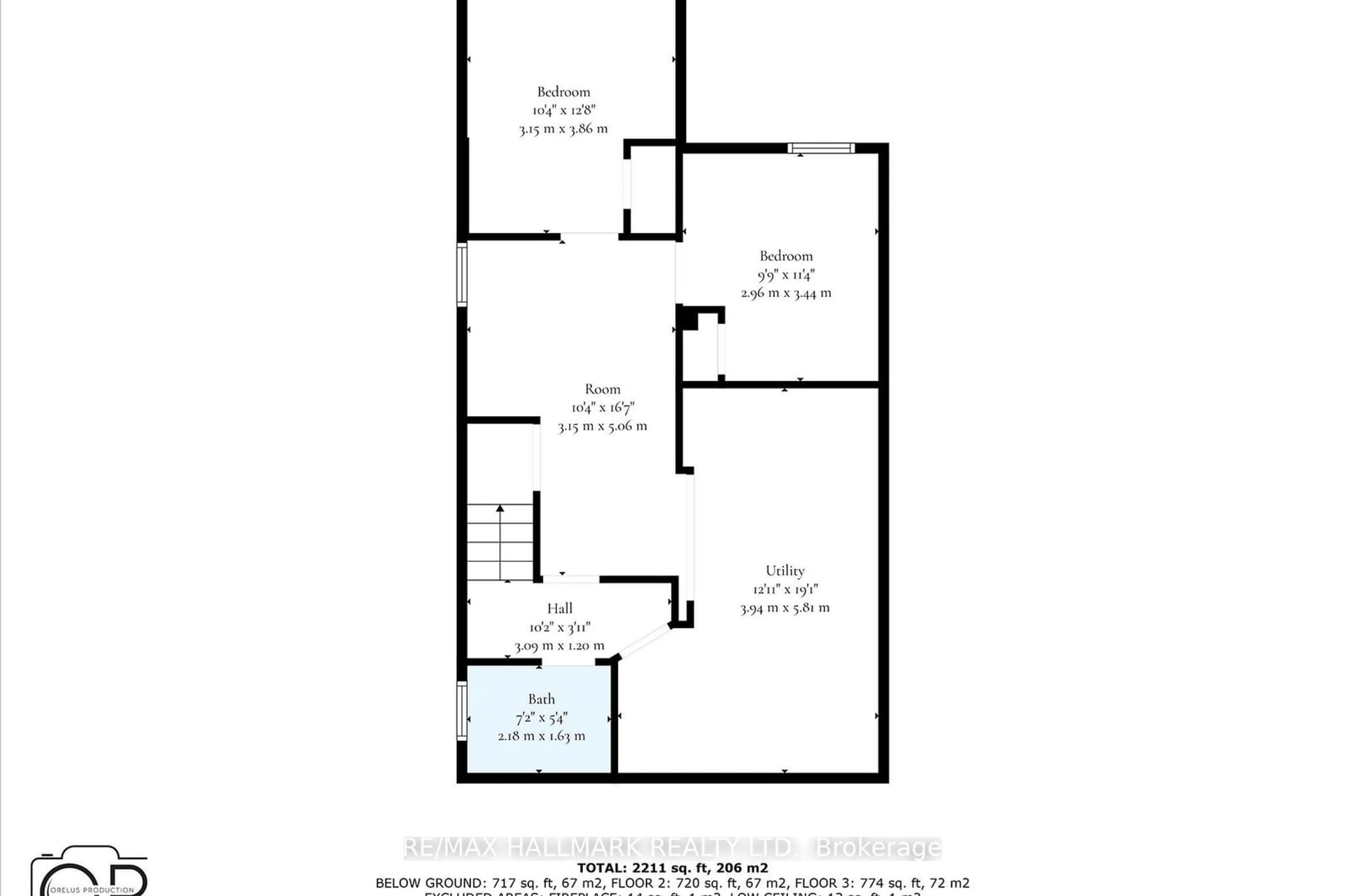 Floor plan for 717 Coxwell Ave, Toronto Ontario M4C 3C1