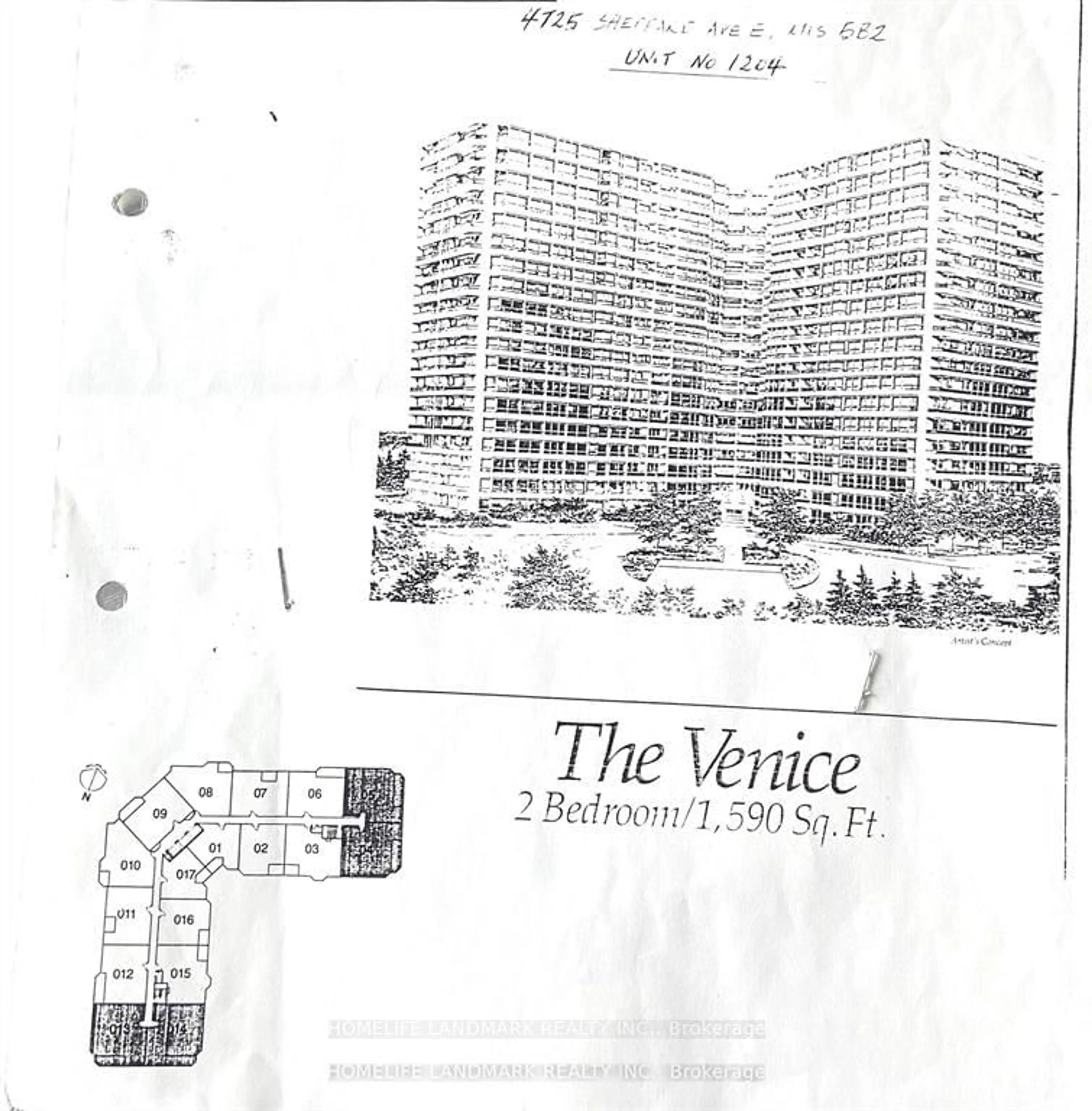 A pic from exterior of the house or condo, the view of city buildings for 4725 Sheppard Ave #1204, Toronto Ontario M1S 5B2