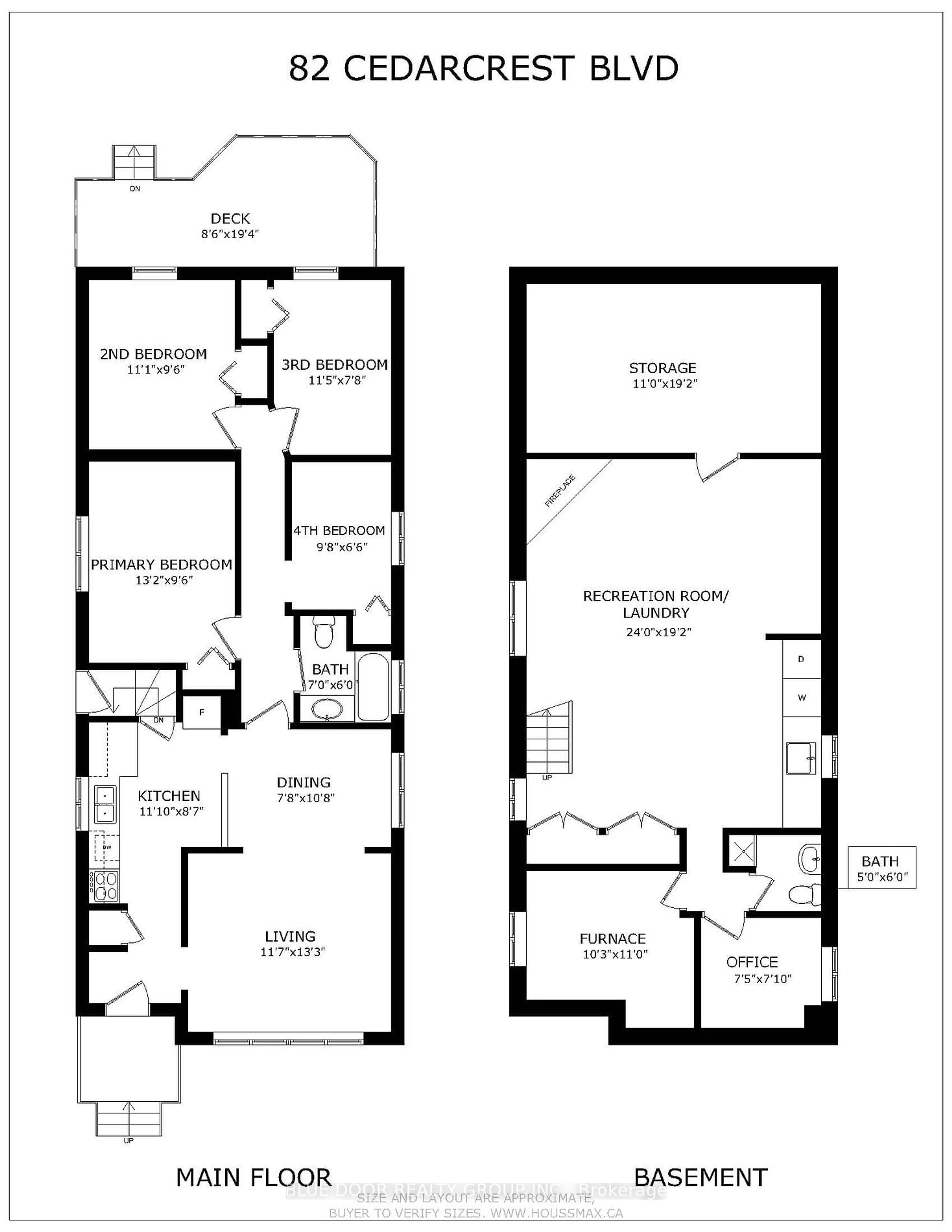 Floor plan for 82 Cedarcrest Blvd, Toronto Ontario M4B 2P3