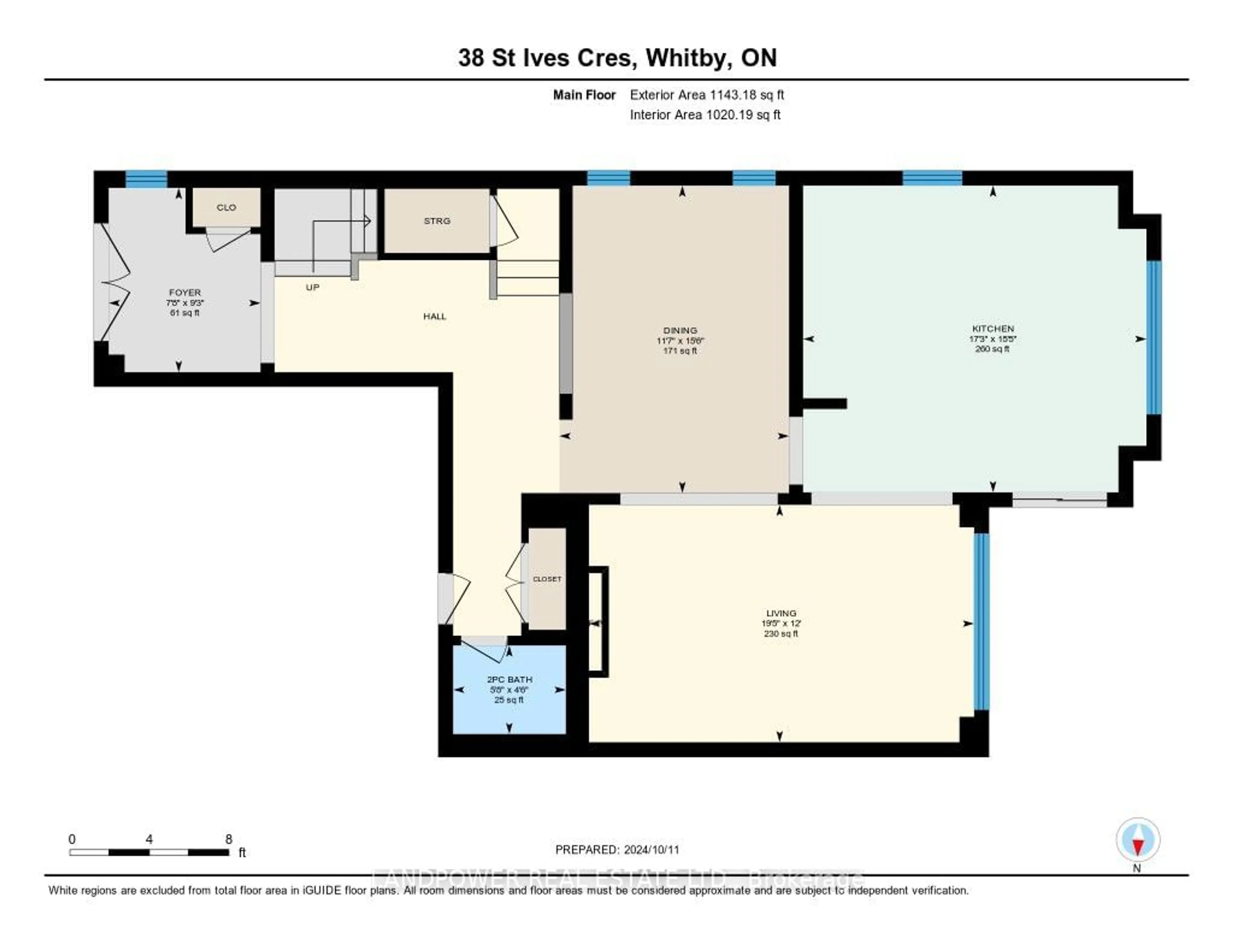 Floor plan for 38 St Ives Cres, Whitby Ontario L1P 0C5