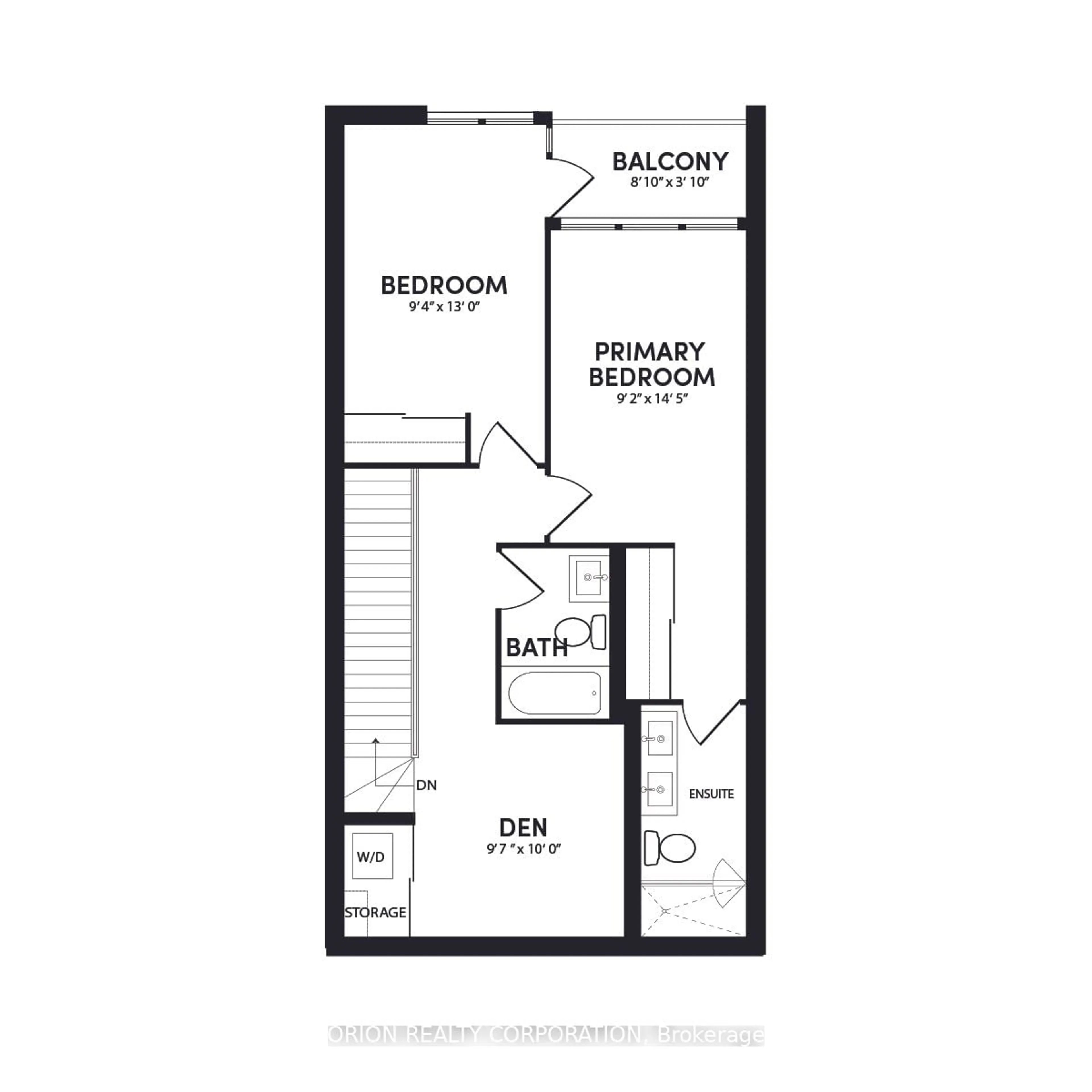 Floor plan for 201 Brock St #107, Whitby Ontario L1N 4K2