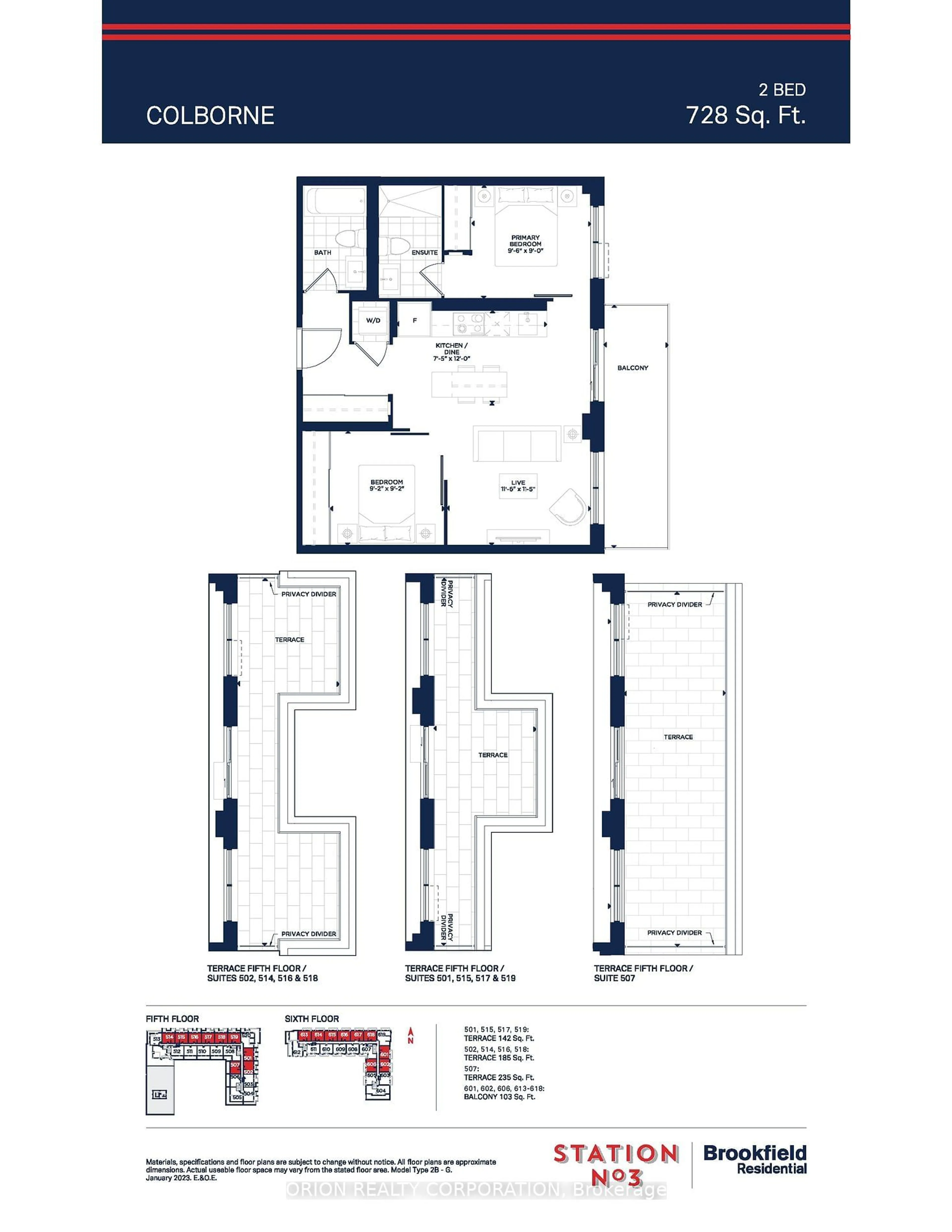 Floor plan for 201 Brock St #613, Whitby Ontario L1N 4K2