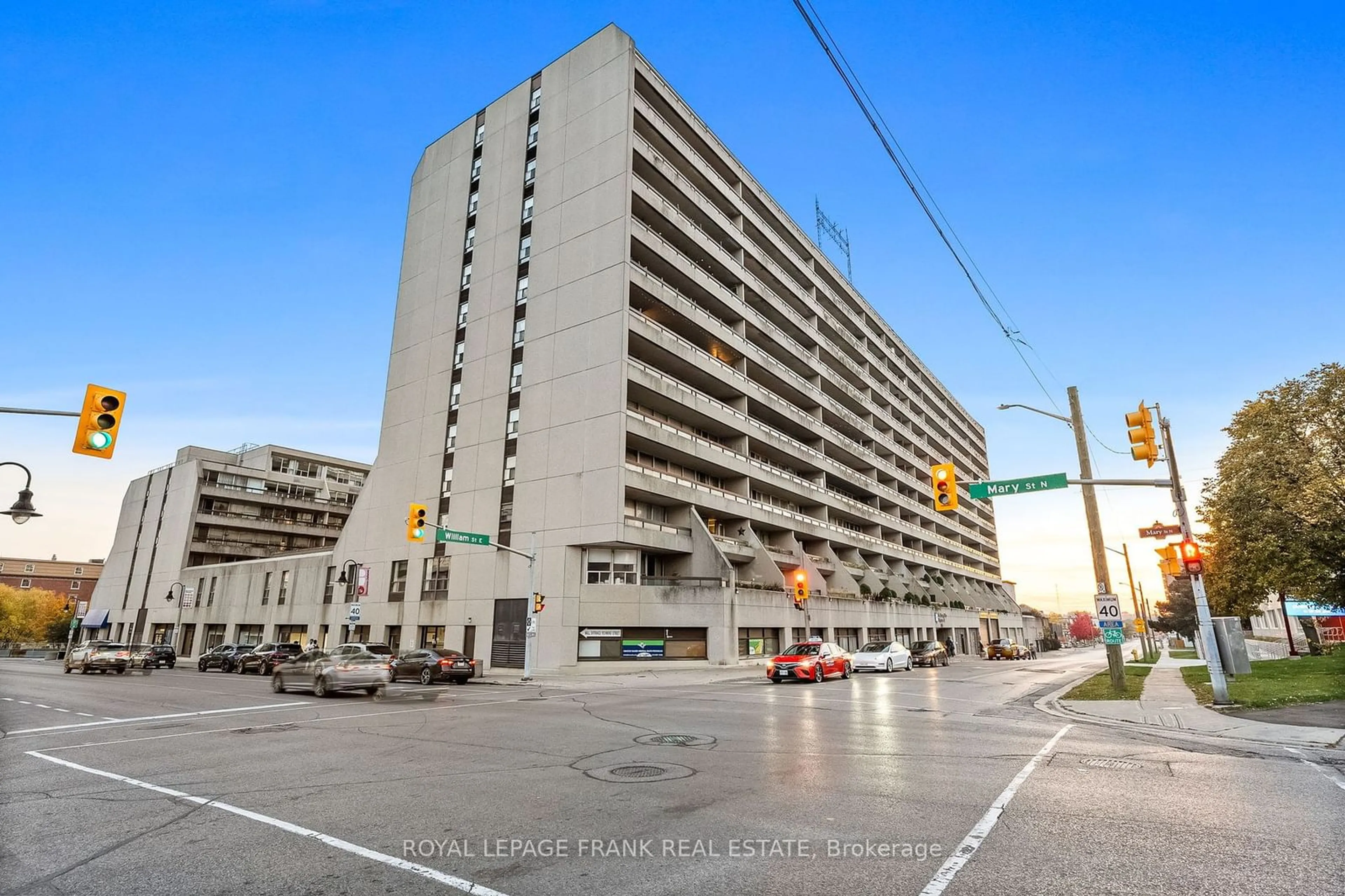 A pic from exterior of the house or condo, the street view for 55 William St #809, Oshawa Ontario L1G 7C9