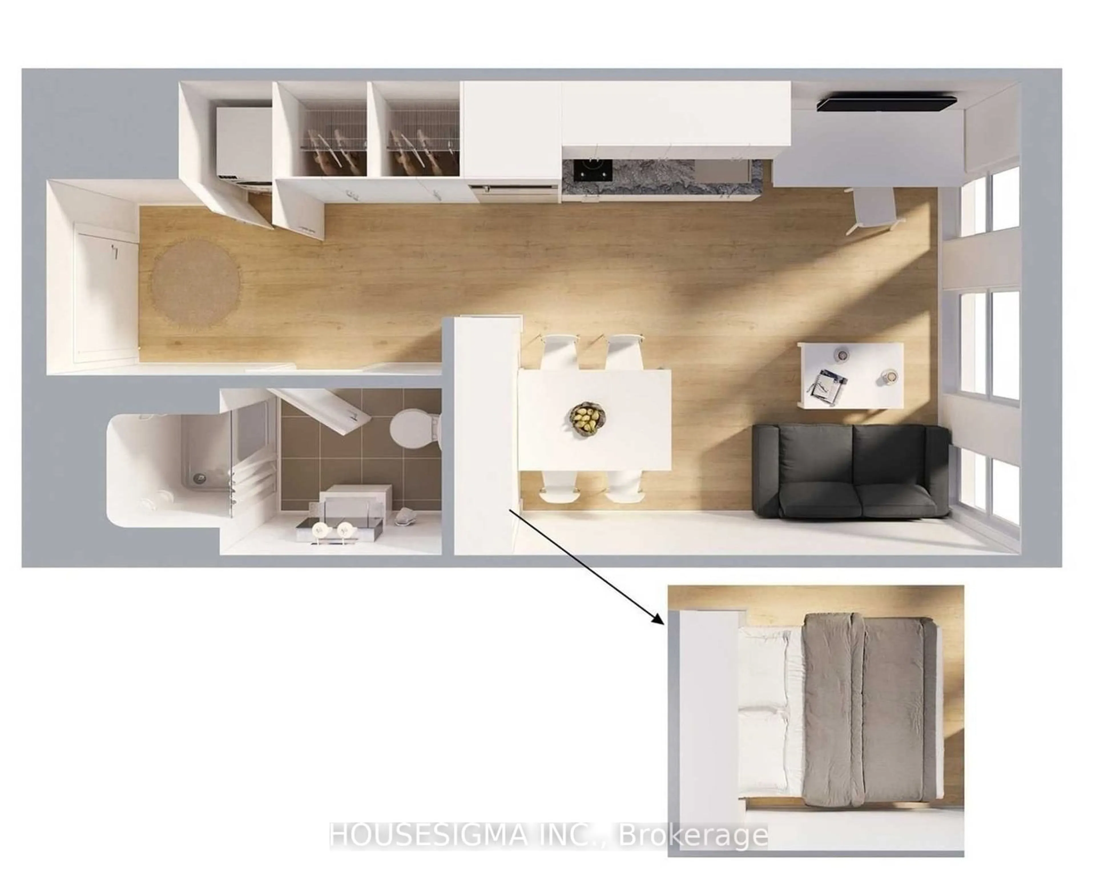 Floor plan for 1900 Simcoe St #428, Oshawa Ontario L1G 4Y3