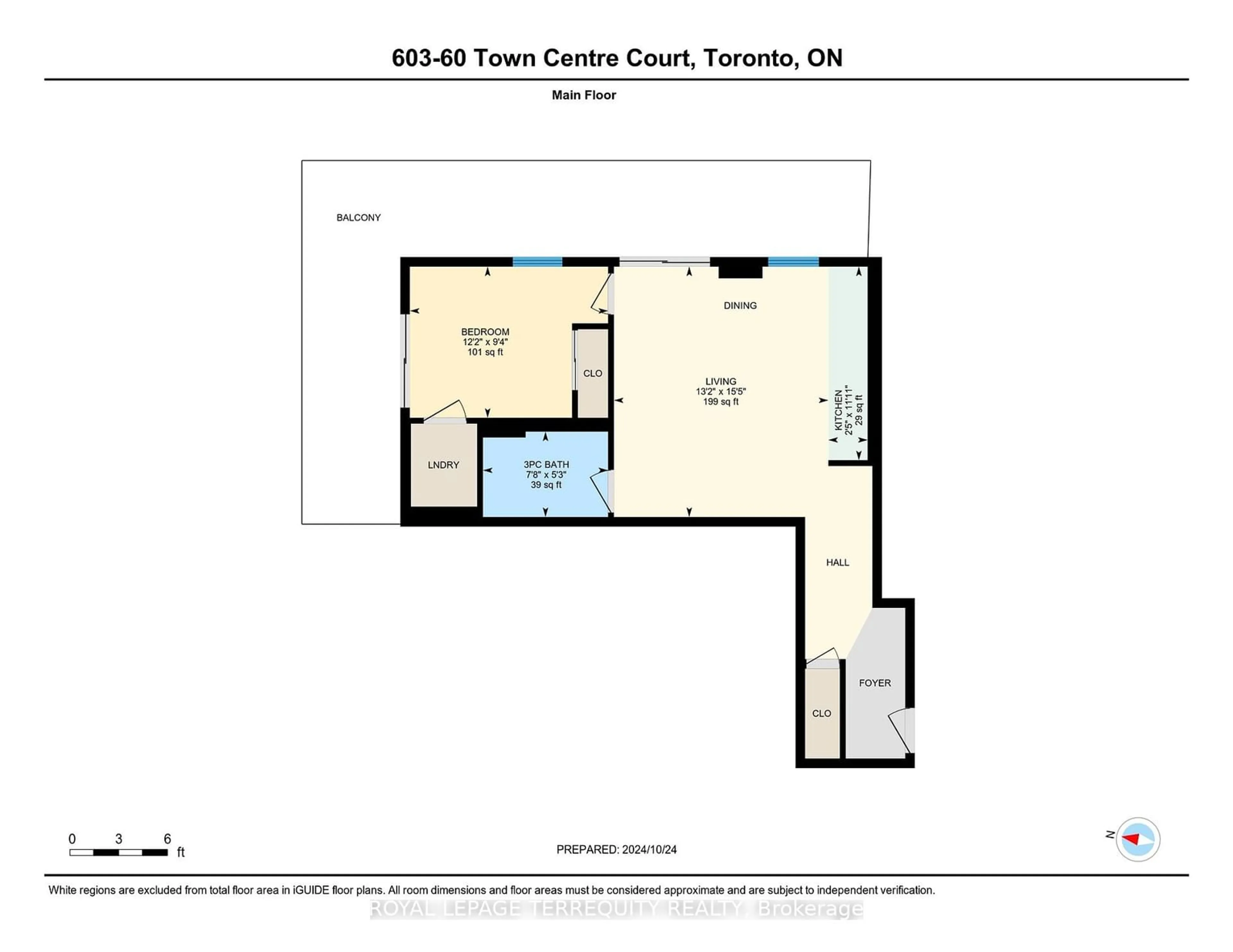 Floor plan for 60 Town Centre Crt #603, Toronto Ontario M1P 0B1