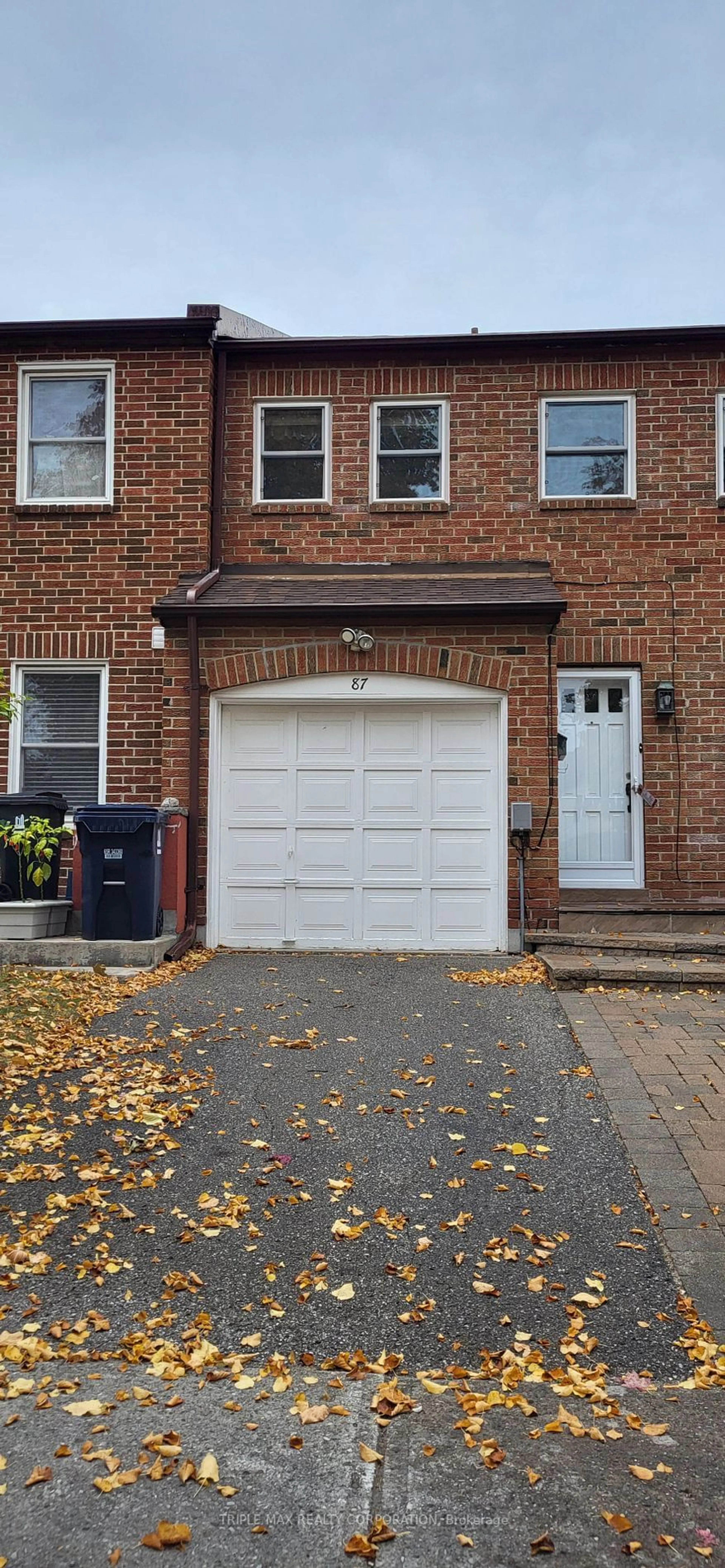 A pic from exterior of the house or condo, the street view for 87 Mossbrook Cres, Toronto Ontario M1W 2W8