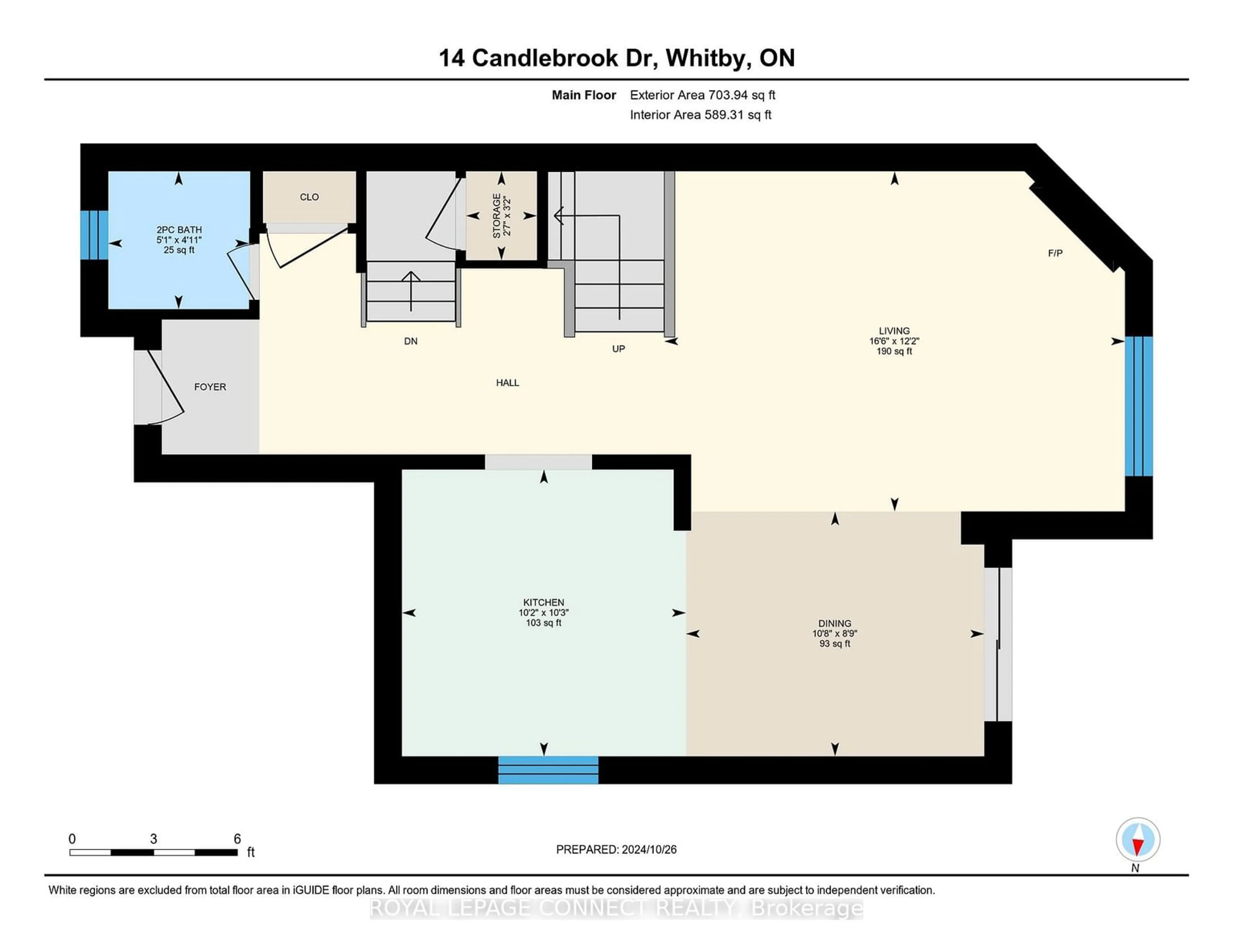 Floor plan for 14 Candlebrook Dr, Whitby Ontario L1R 2V4