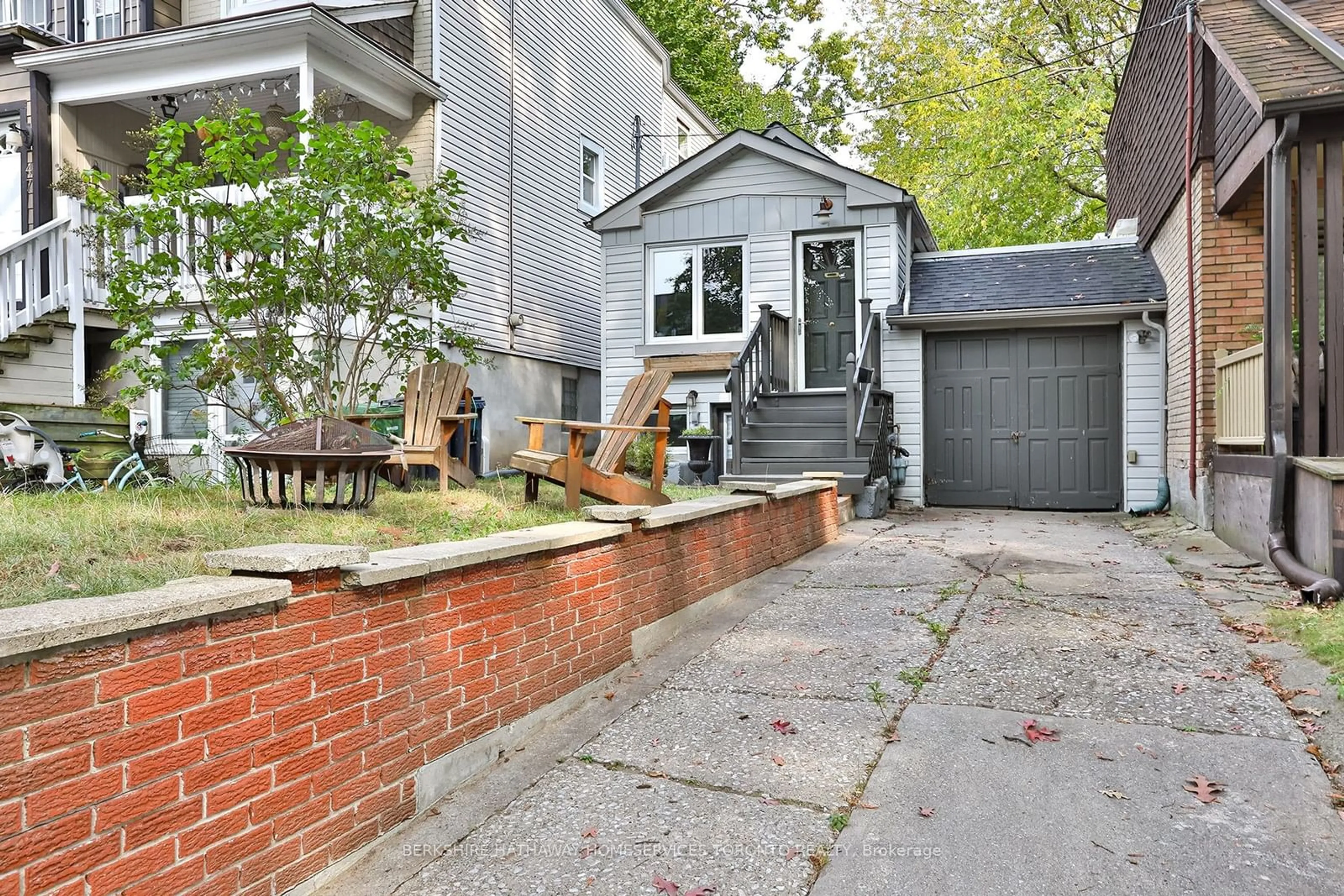 Patio, the fenced backyard for 43 Golfview Ave, Toronto Ontario M4E 2J9