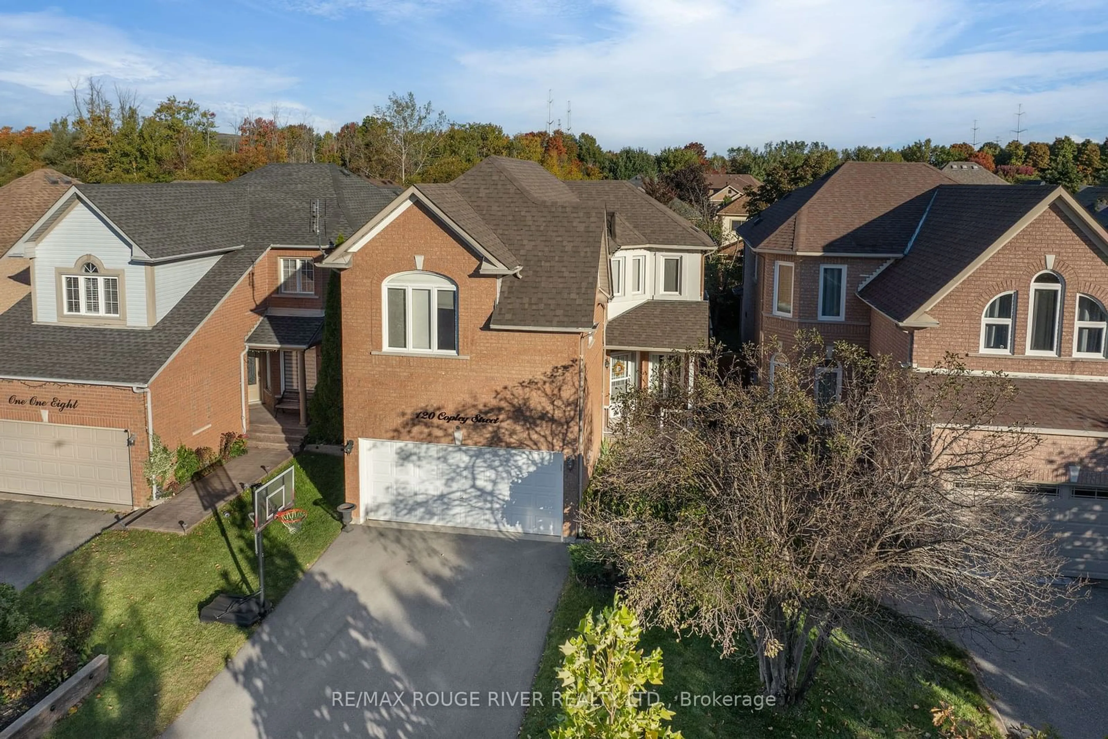 Frontside or backside of a home, the street view for 120 Copley St, Pickering Ontario L1V 6S8