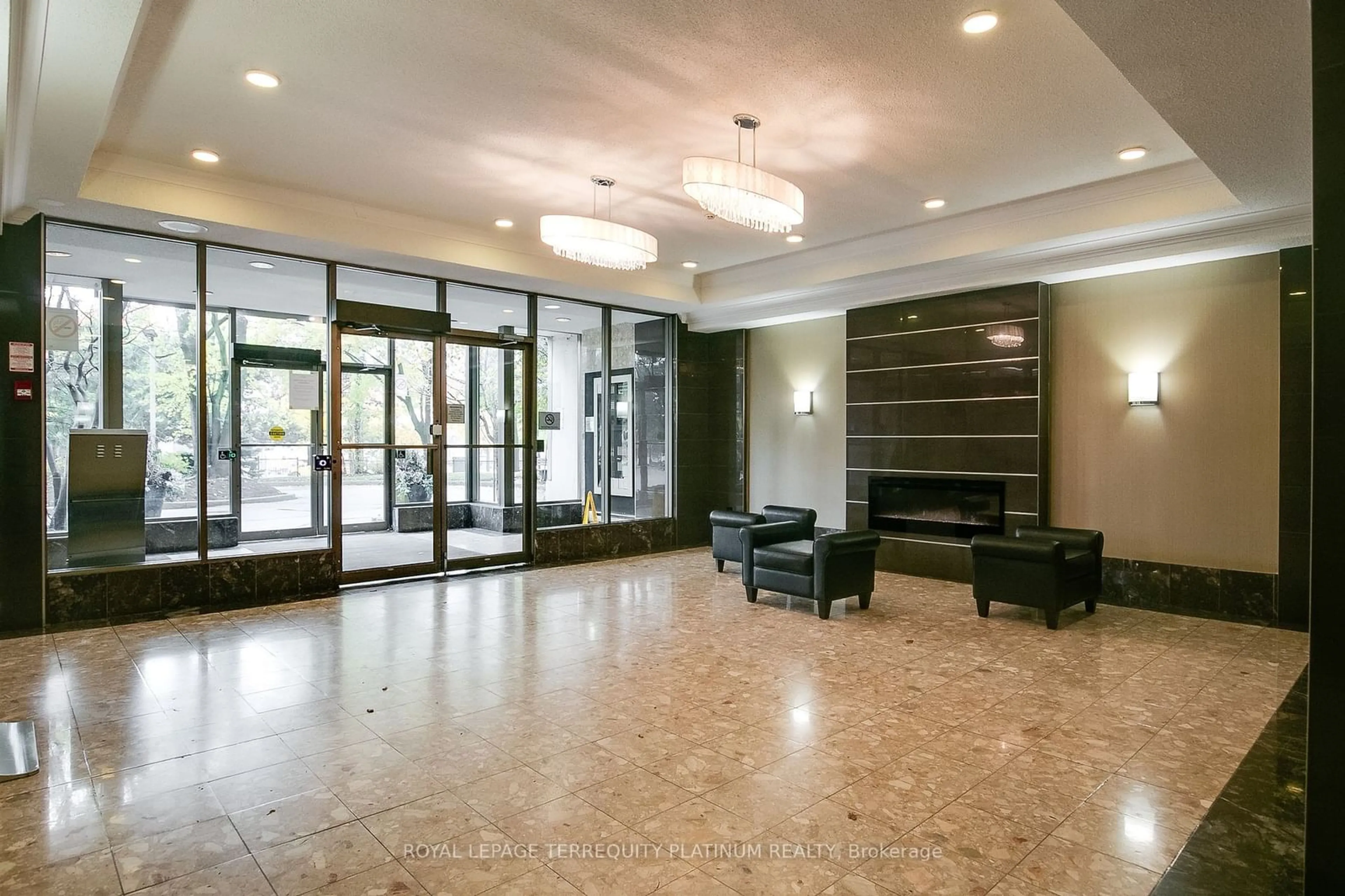 Indoor lobby, cement floor for 5 Greystone Walk Dr #706, Toronto Ontario M1K 5J5