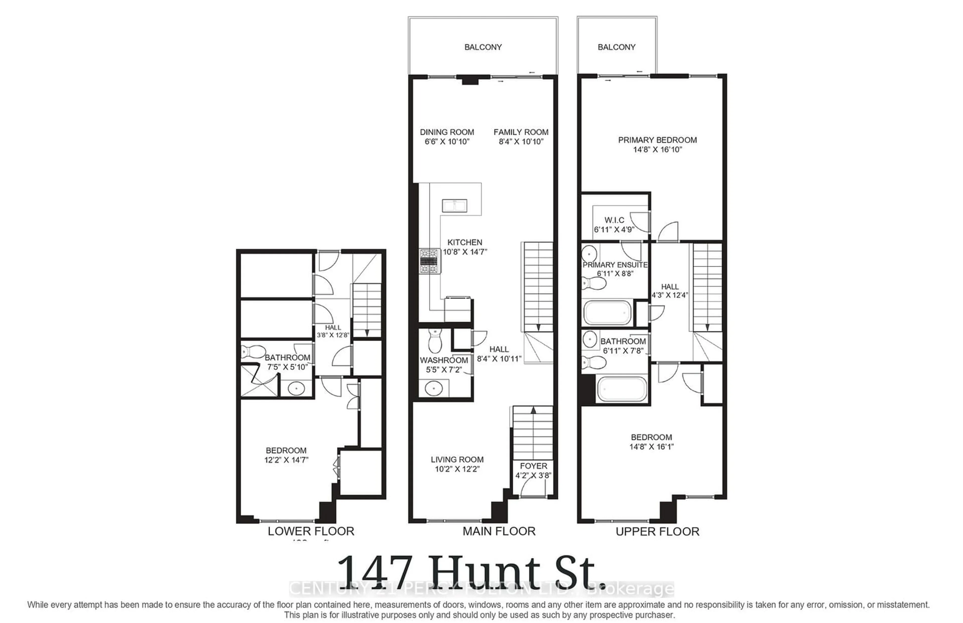 Floor plan for 147 Hunt St, Ajax Ontario L1S 7M3