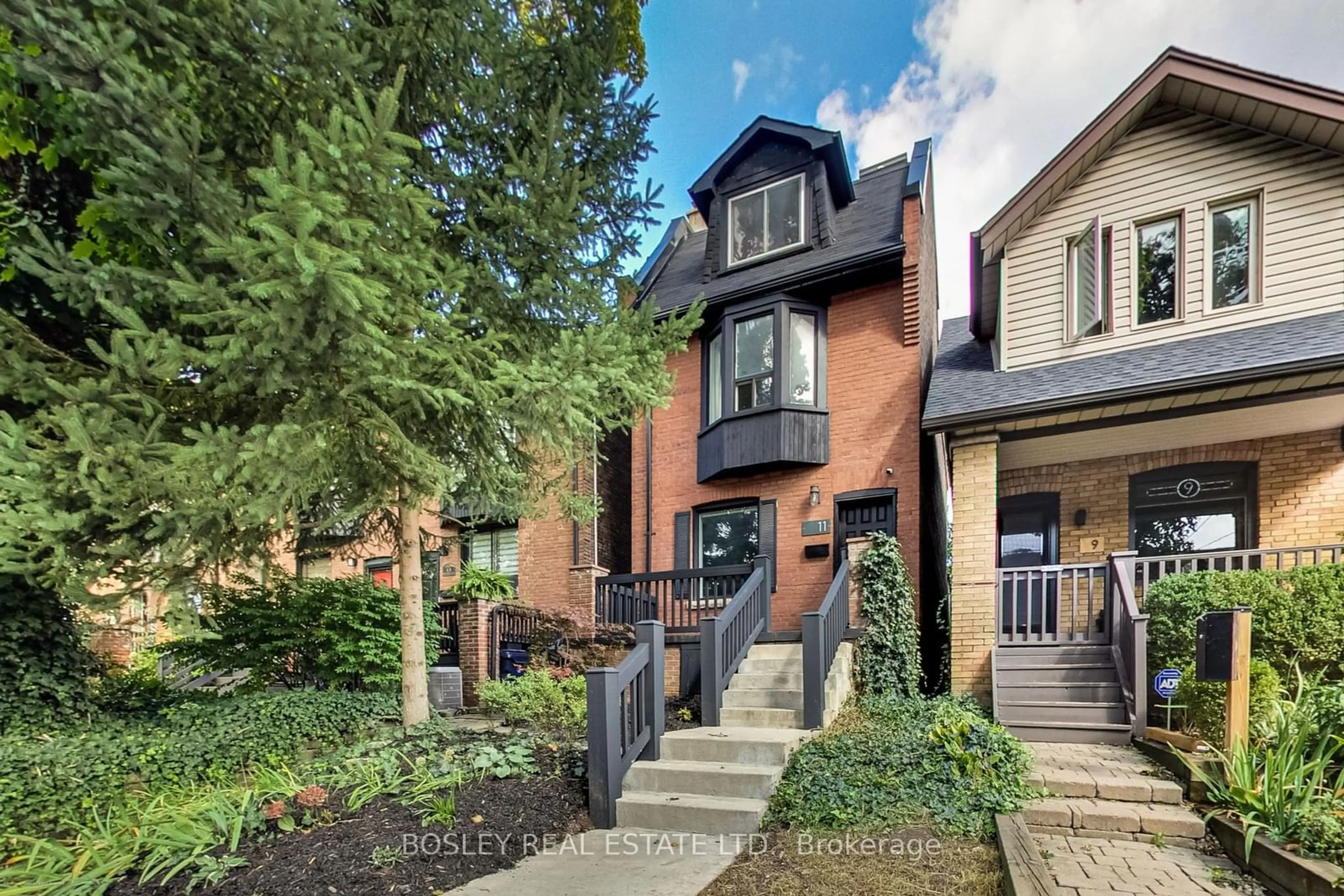 A pic from exterior of the house or condo, the street view for 11 Bertmount Ave, Toronto Ontario M4M 2X8