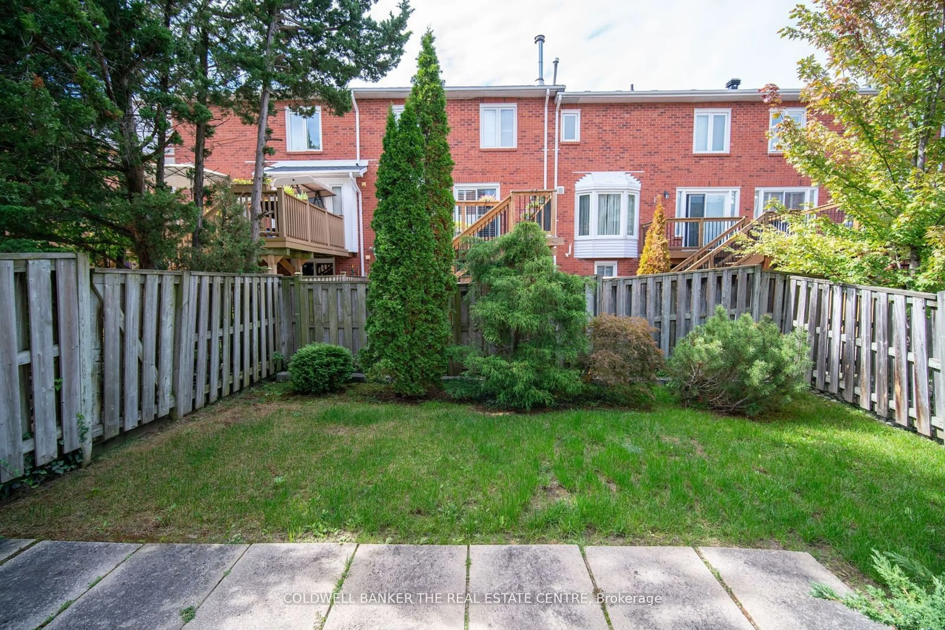 Patio, the fenced backyard for 59 Brownstone Circ, Vaughan Ontario L4J 7P8