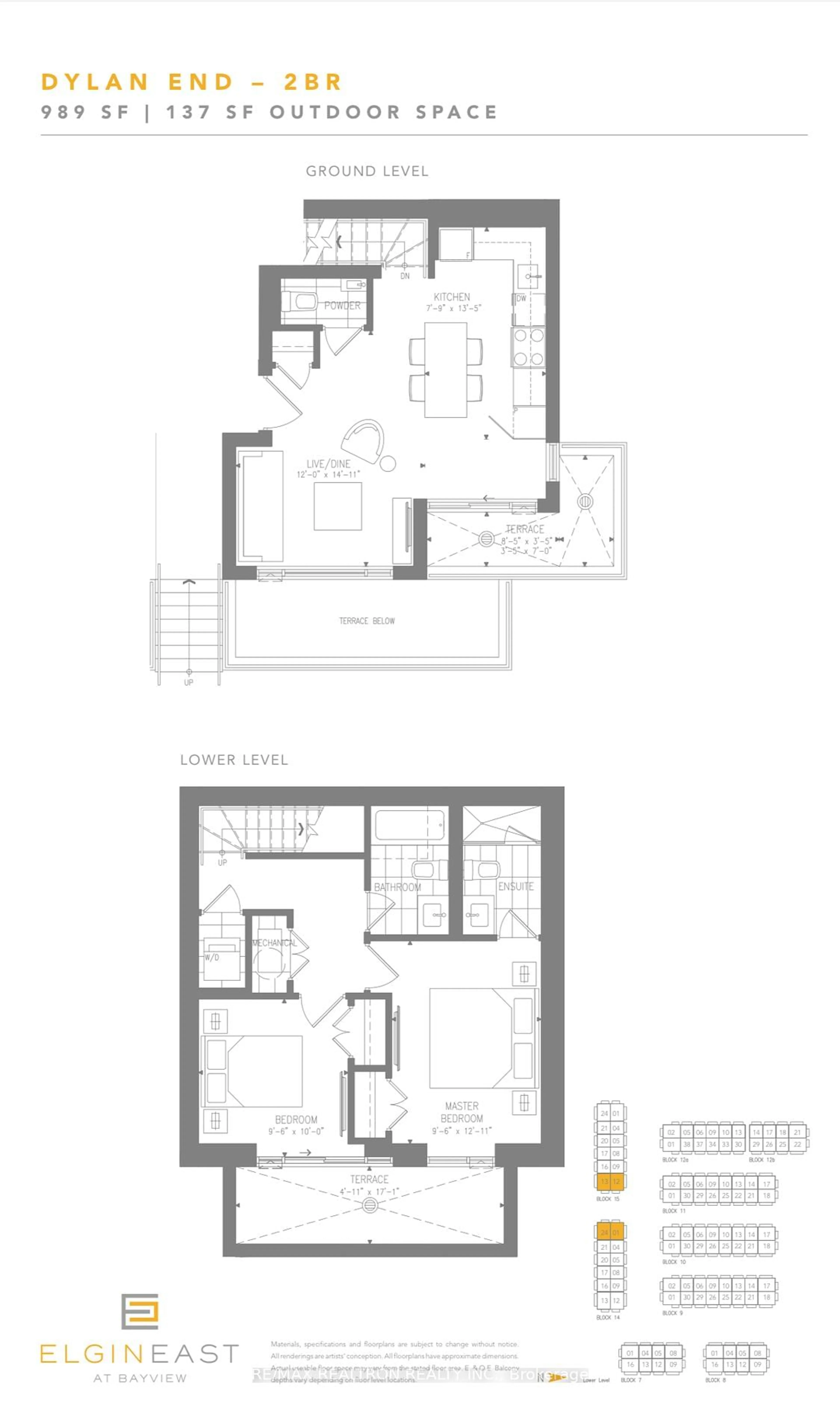 Floor plan for 12 David Eyer Rd #1122, Richmond Hill Ontario L4S 0N6