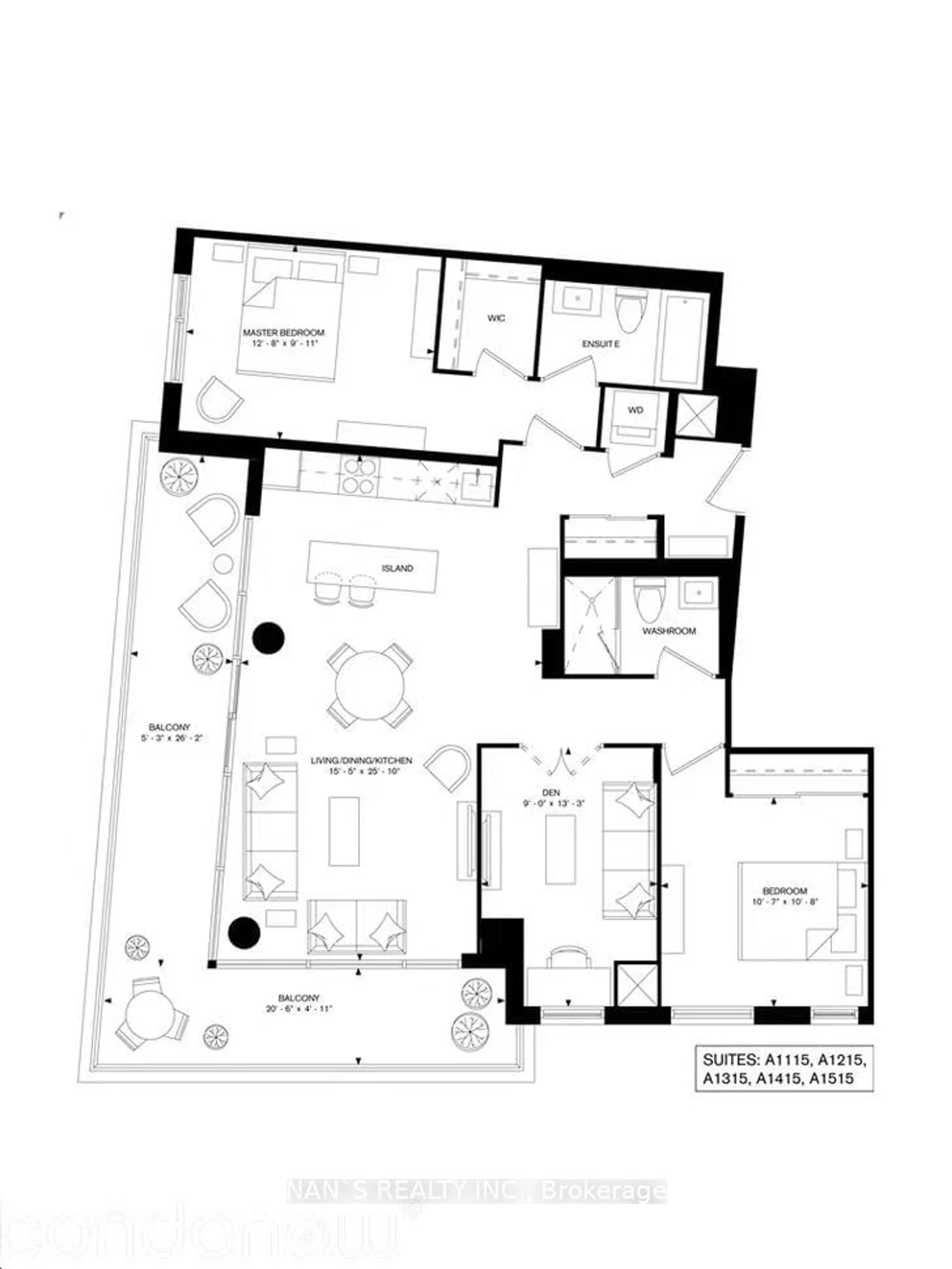 Floor plan for 10 Rouge Valley Dr #A1415, Markham Ontario L6G 0G9