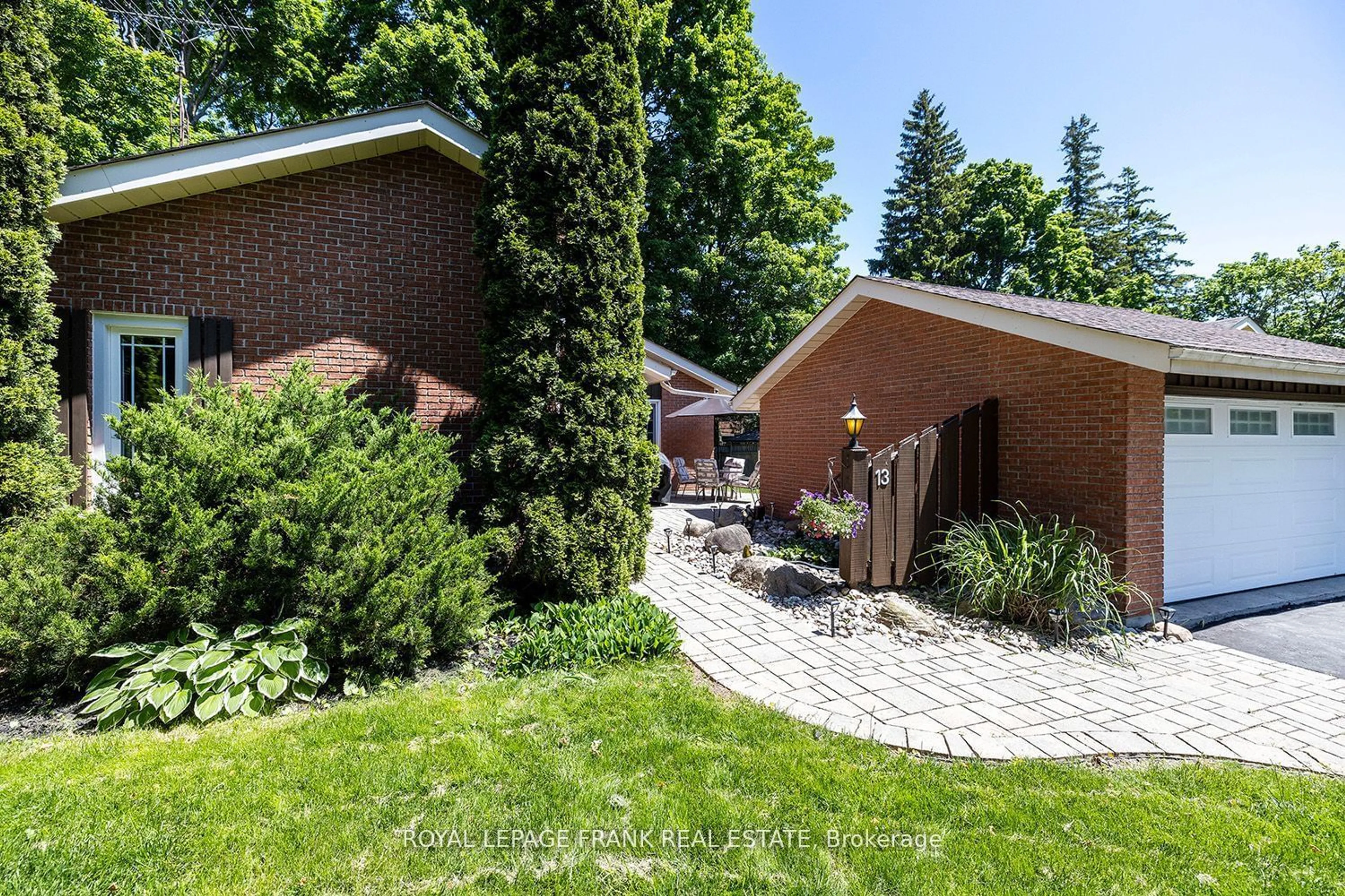 Patio, the fenced backyard for 13 Country Lane, Brock Ontario L0E 1E0