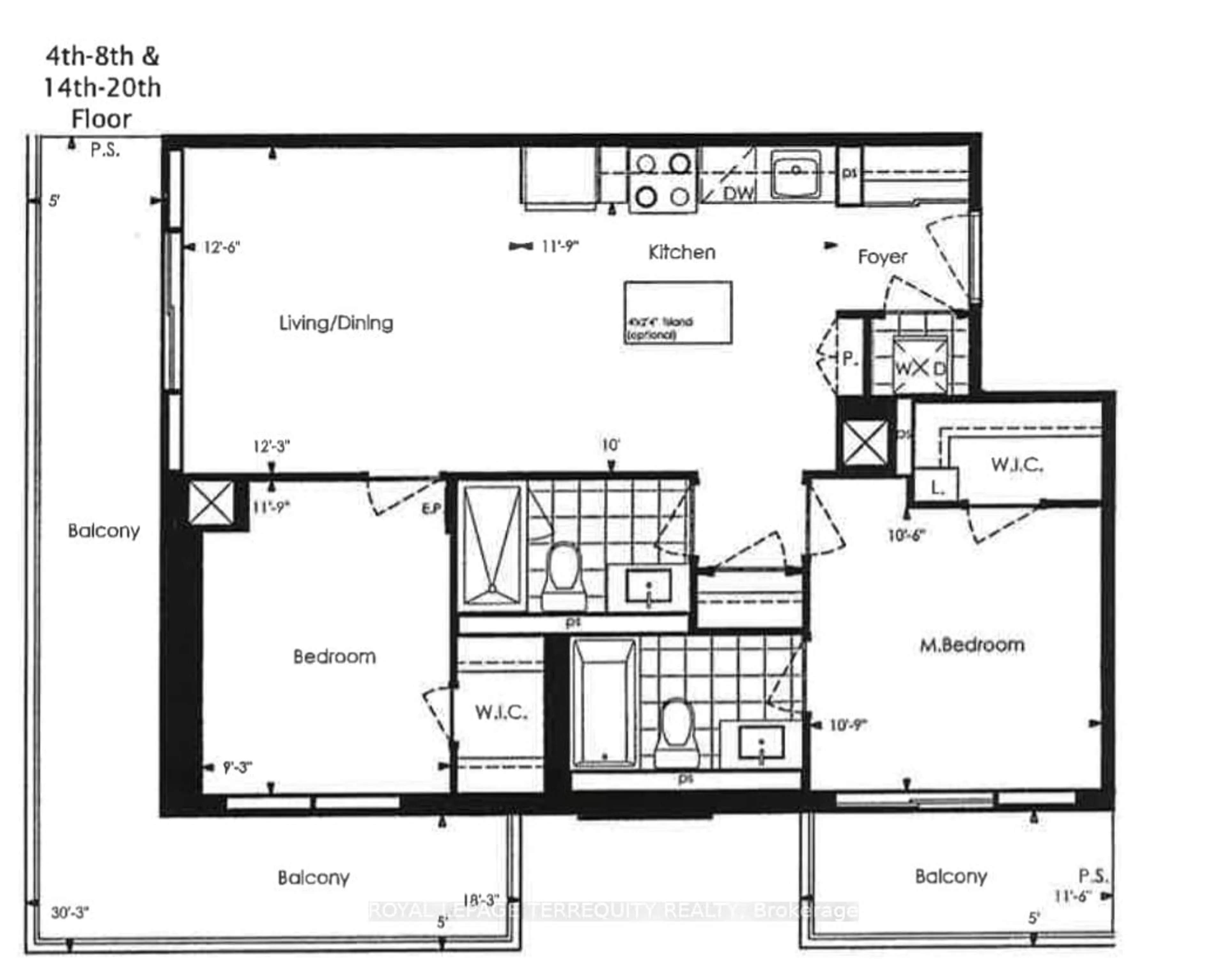 Floor plan for 85 Oneida Cres #1808, Richmond Hill Ontario L4B 0H4