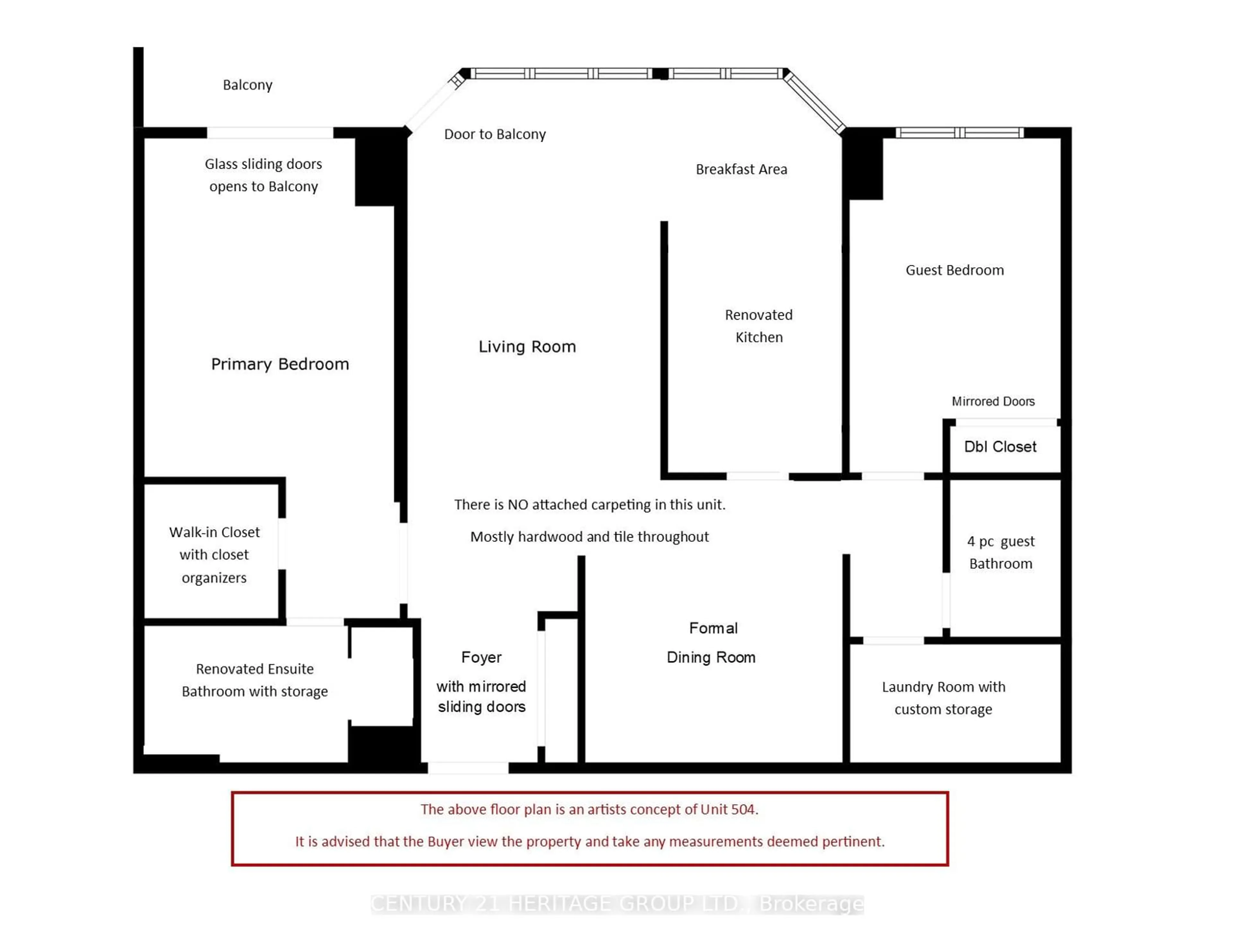 Floor plan for 14924 Yonge St #504, Aurora Ontario L4G 6H7